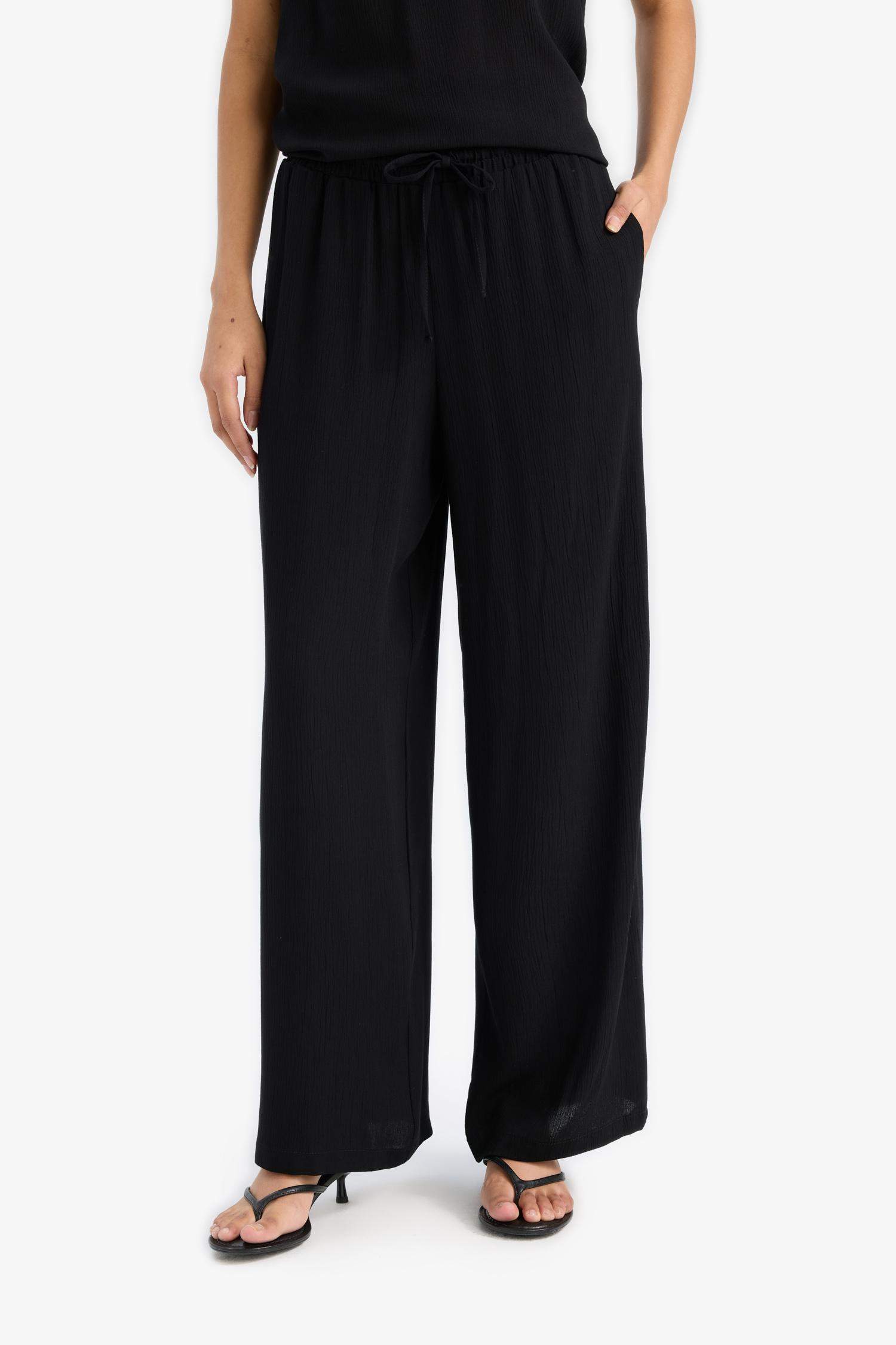 Regular Fit Beli Lastikli Bağcıklı Plaj Pantolonu-Fall in Love