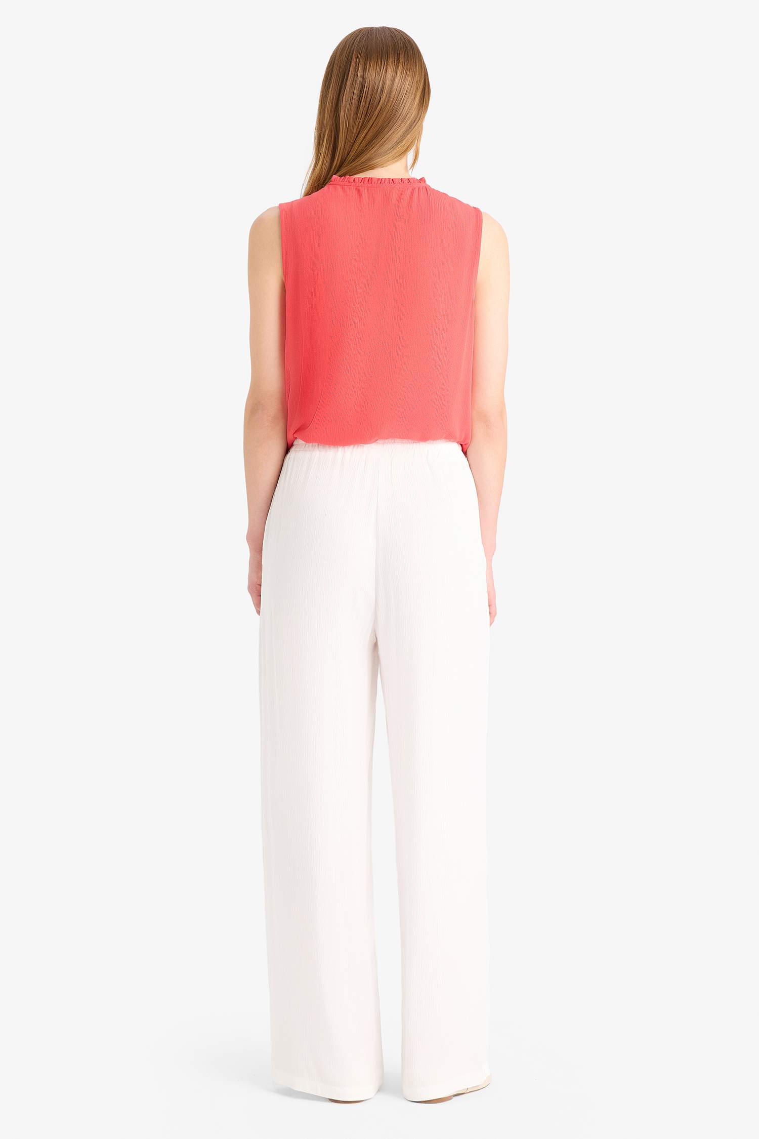 Fall in Love Regular Fit Flexible Waist Laced Beach Trousers