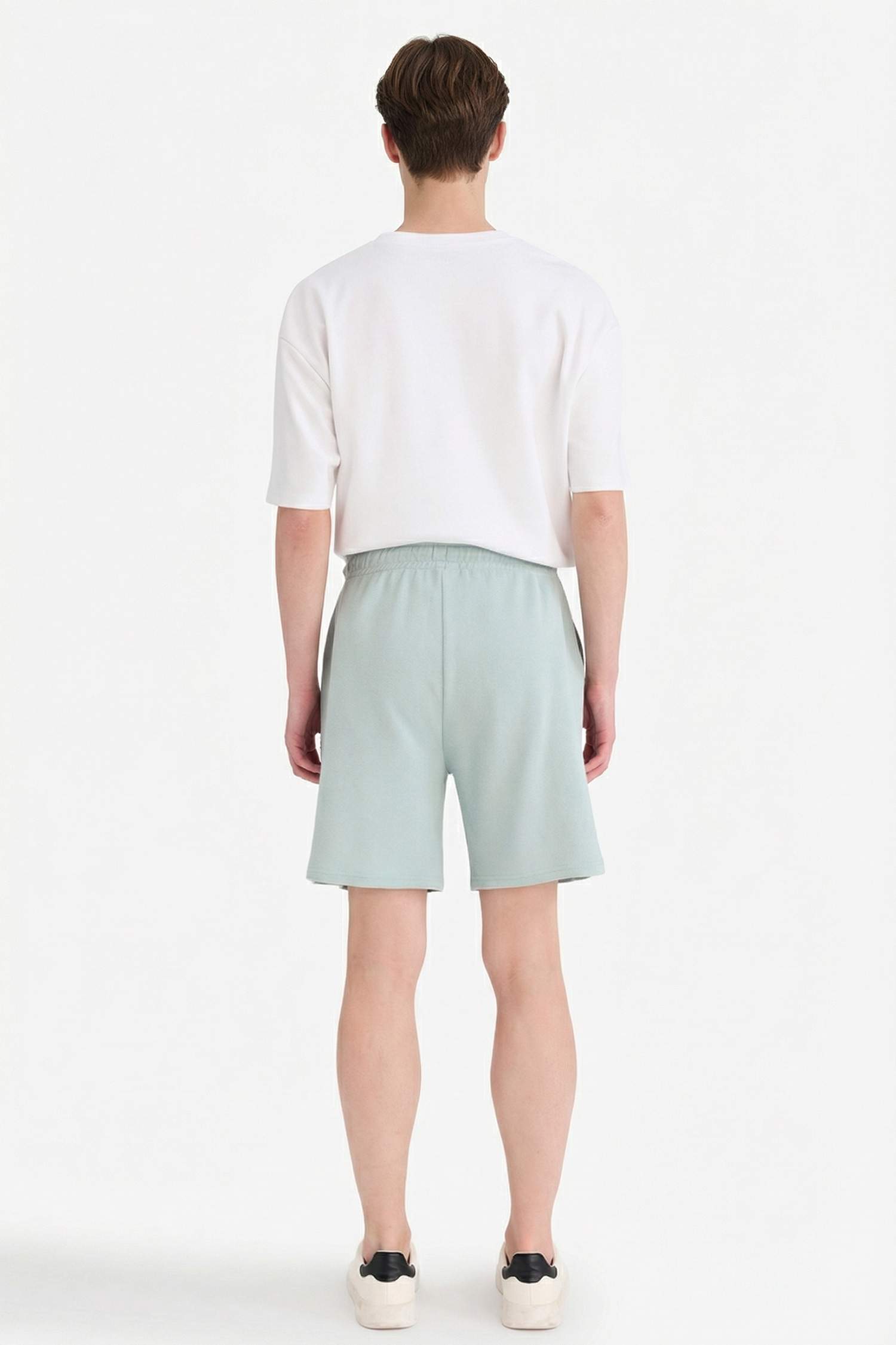 Шорты с вафельной текстурой, прямого кроя