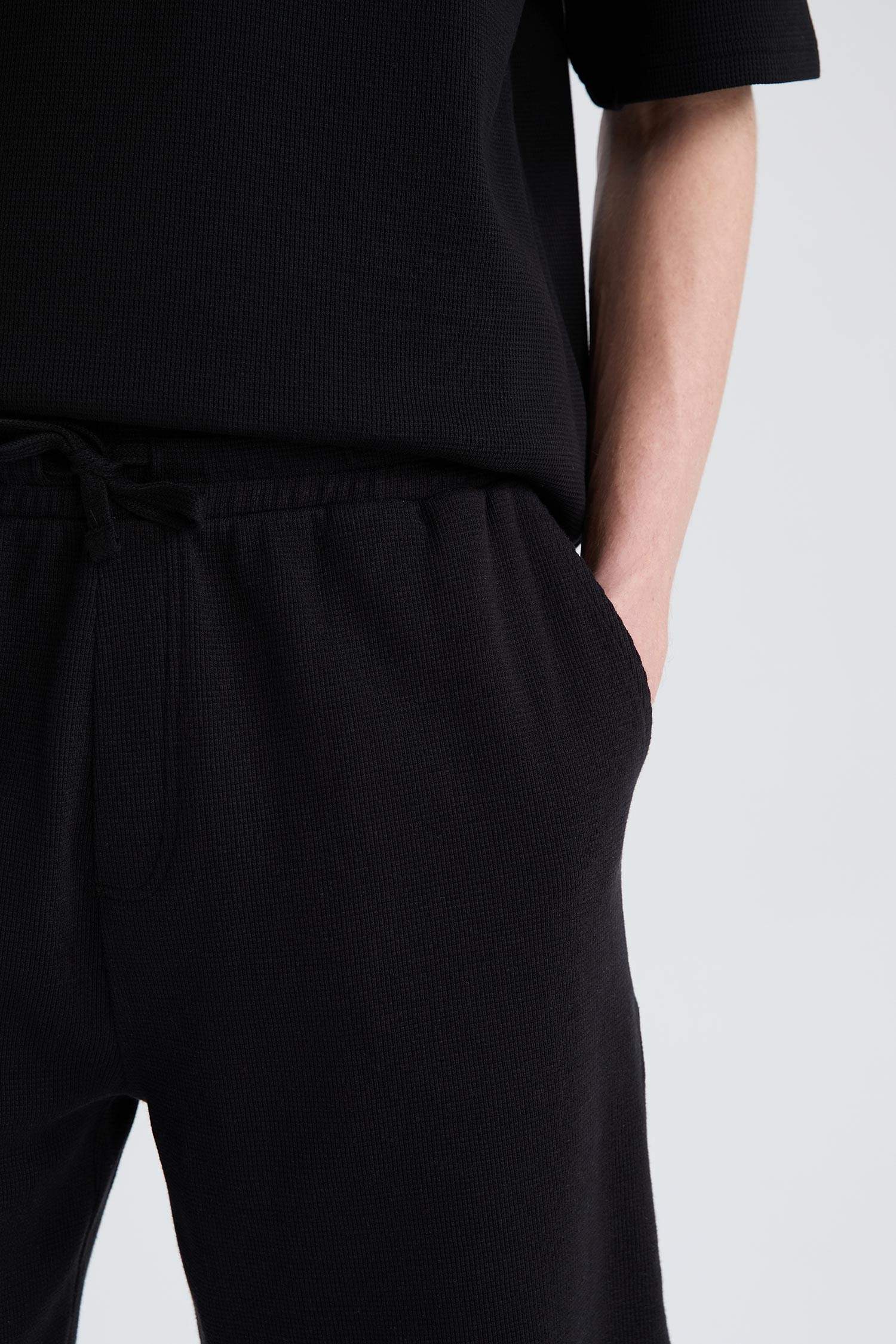 %100 Pamuk Regular Fit Waffle Şort