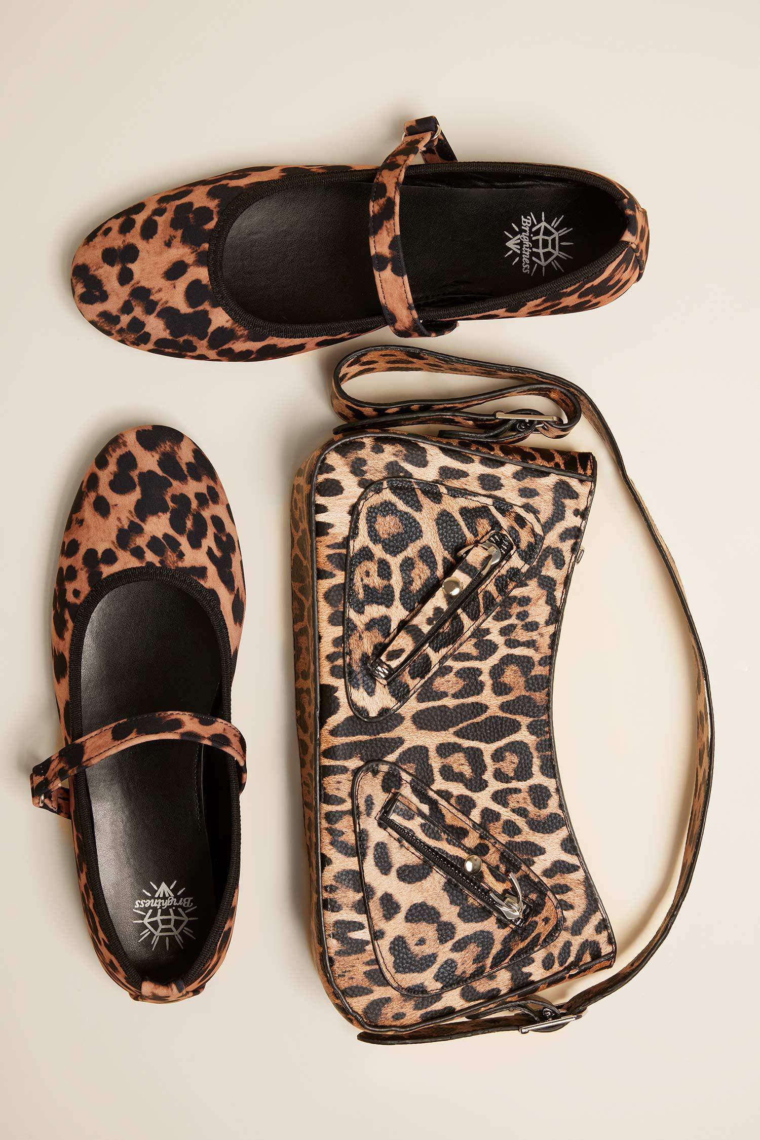 Kadın Leopar Desenli Fermuar Detaylı Omuz Çantası