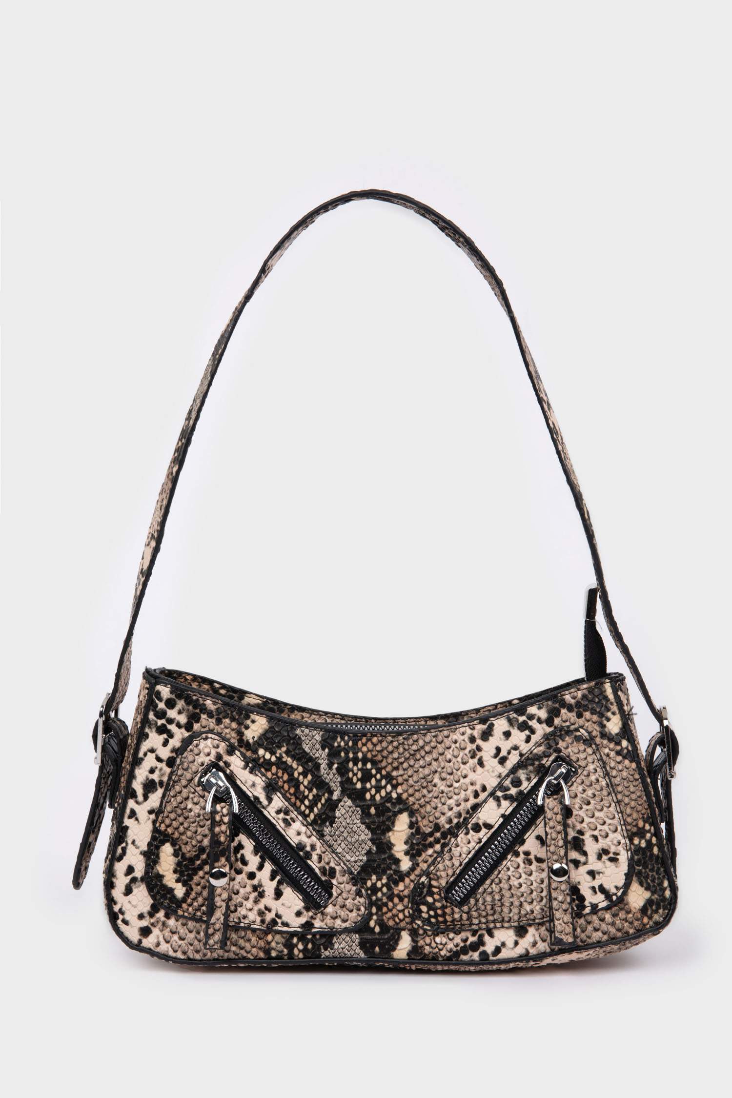 Женская сумка с эффектом змеиной кожи