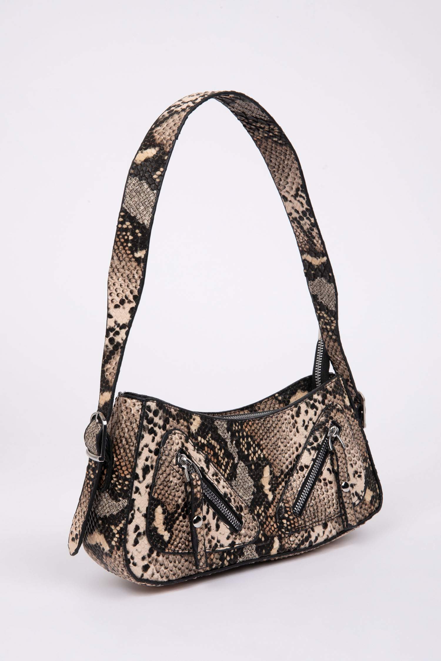 Женская сумка с эффектом змеиной кожи