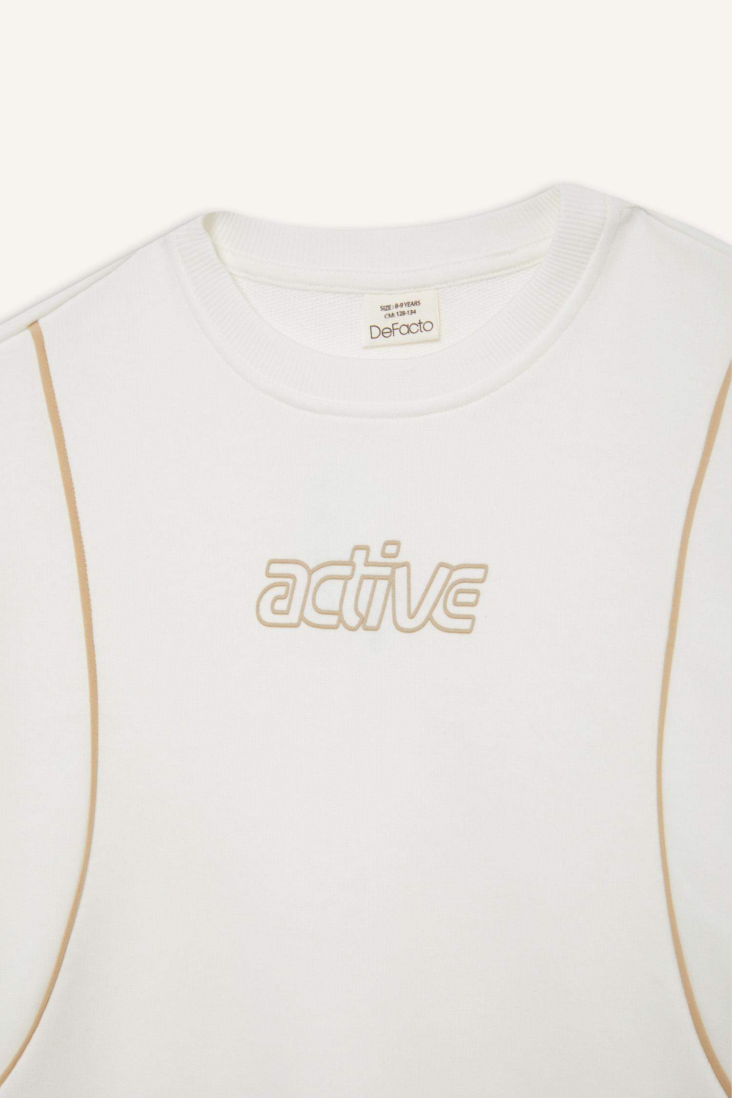 Kız Çocuk Oversize Geniş Kalıp Bisiklet Yaka Baskılı Sweatshirt