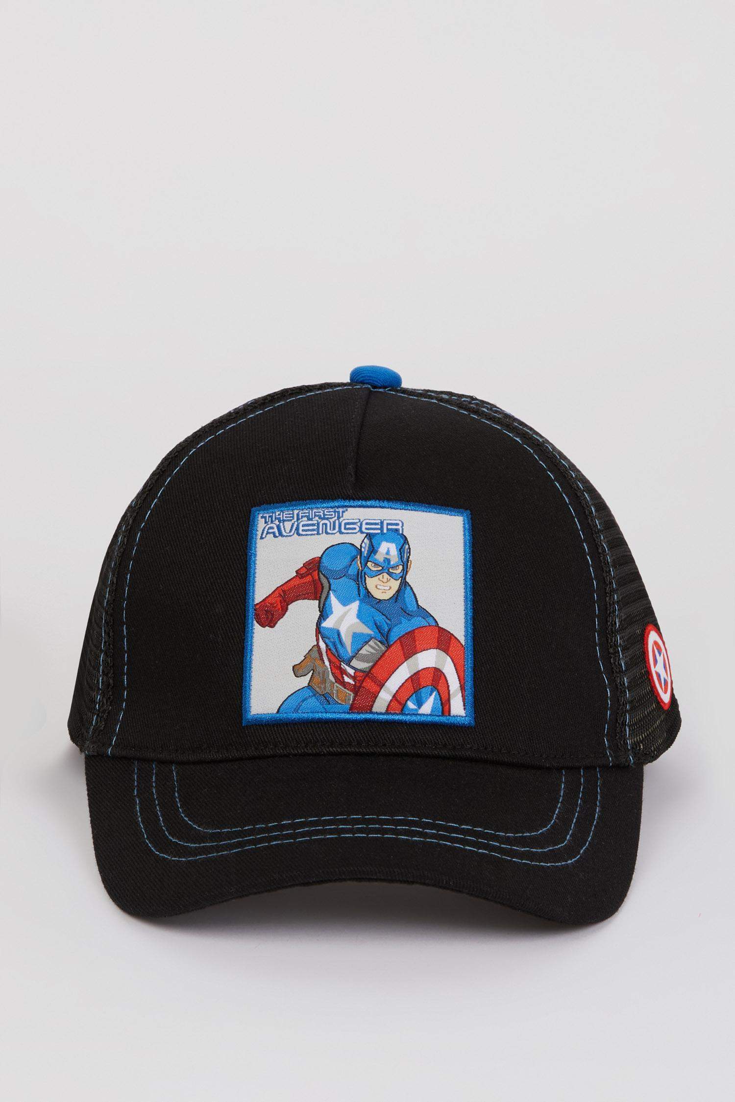 Erkek Çocuk Marvel Avengers Etiket Baskılı Pamuklu Cap Şapka
