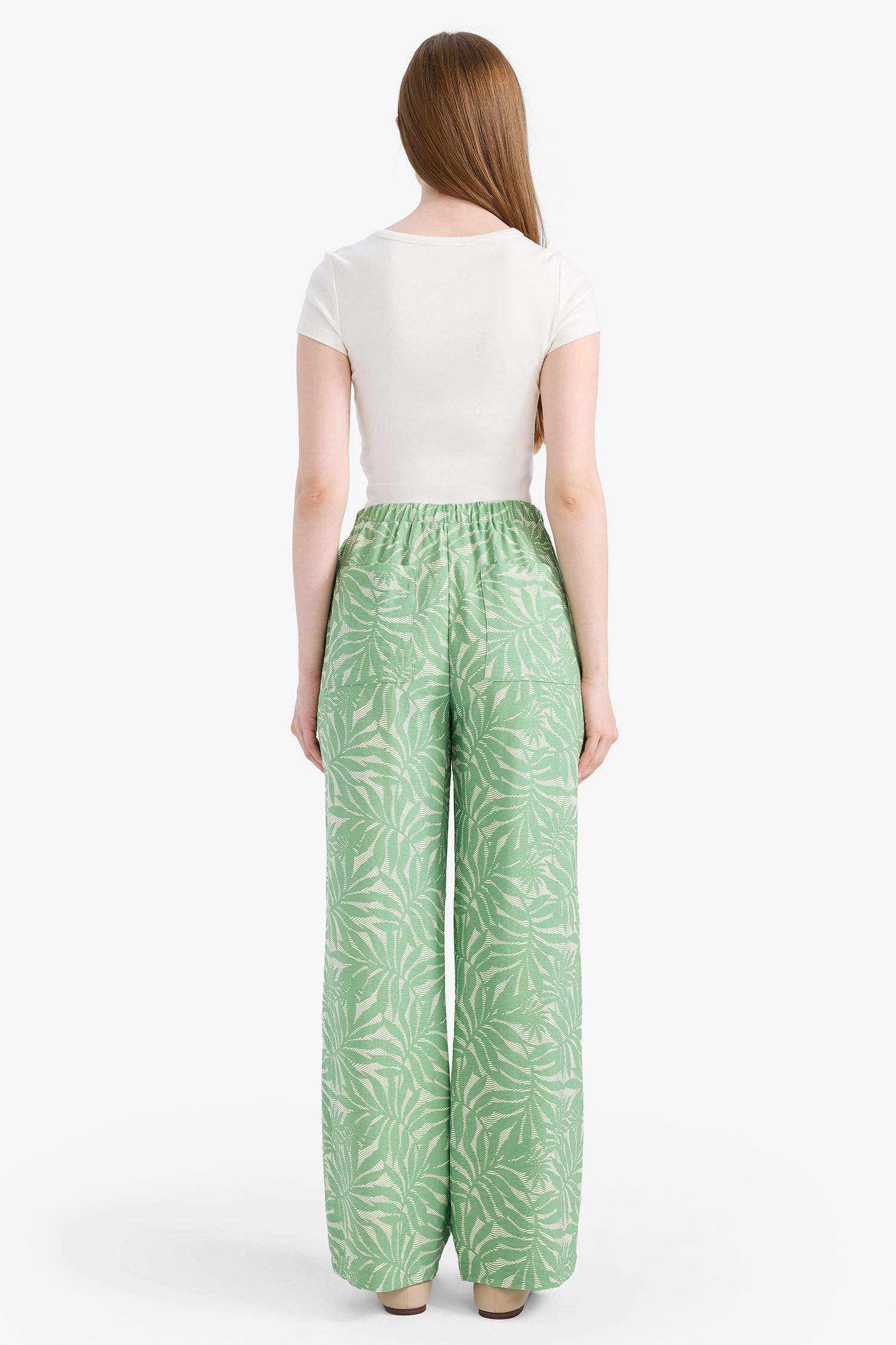 Wide Leg Printed Trousers