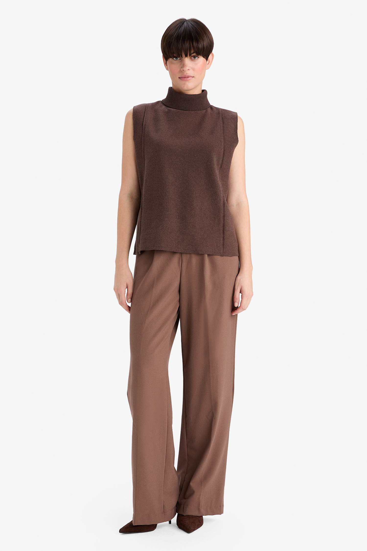 Regular Fit Turtleneck Tank Top