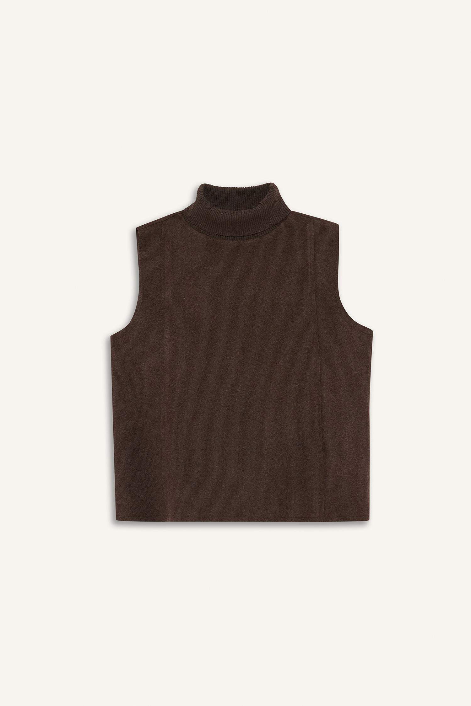 Regular Fit Turtleneck Tank Top