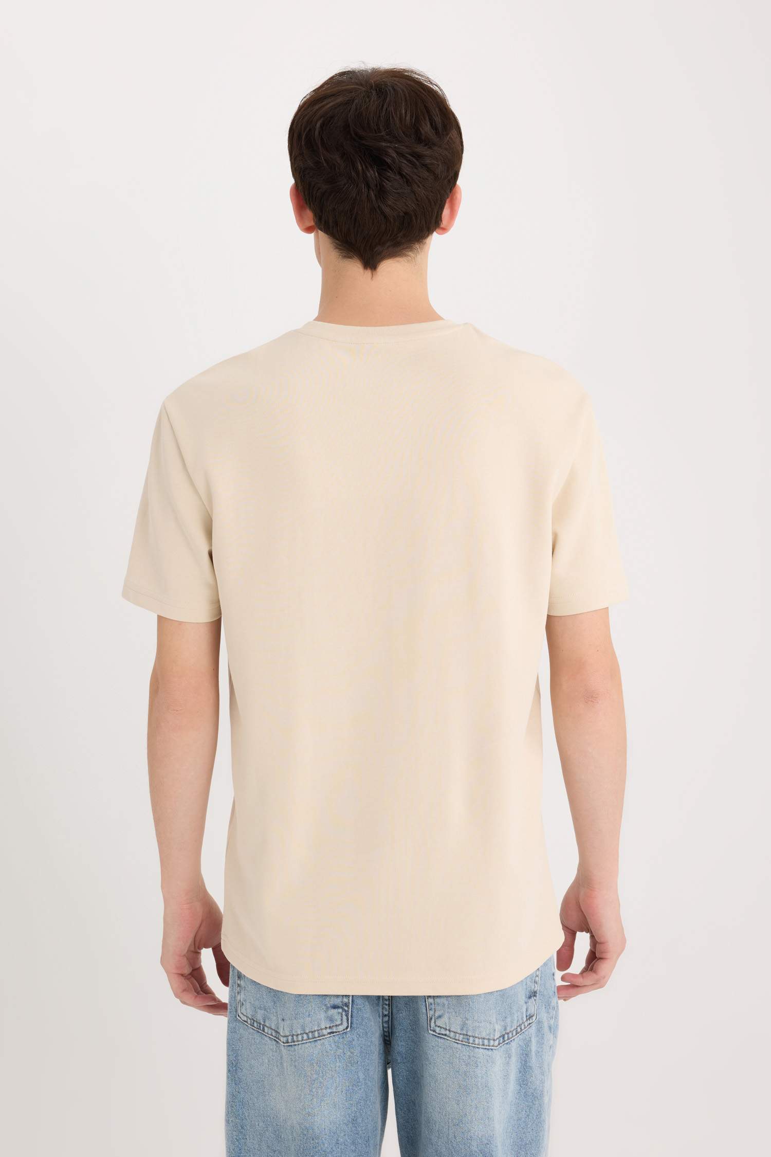 Regular Fit Футболка с круглым вырезом и принтованным слоганом, из плотной ткани, короткий рукав