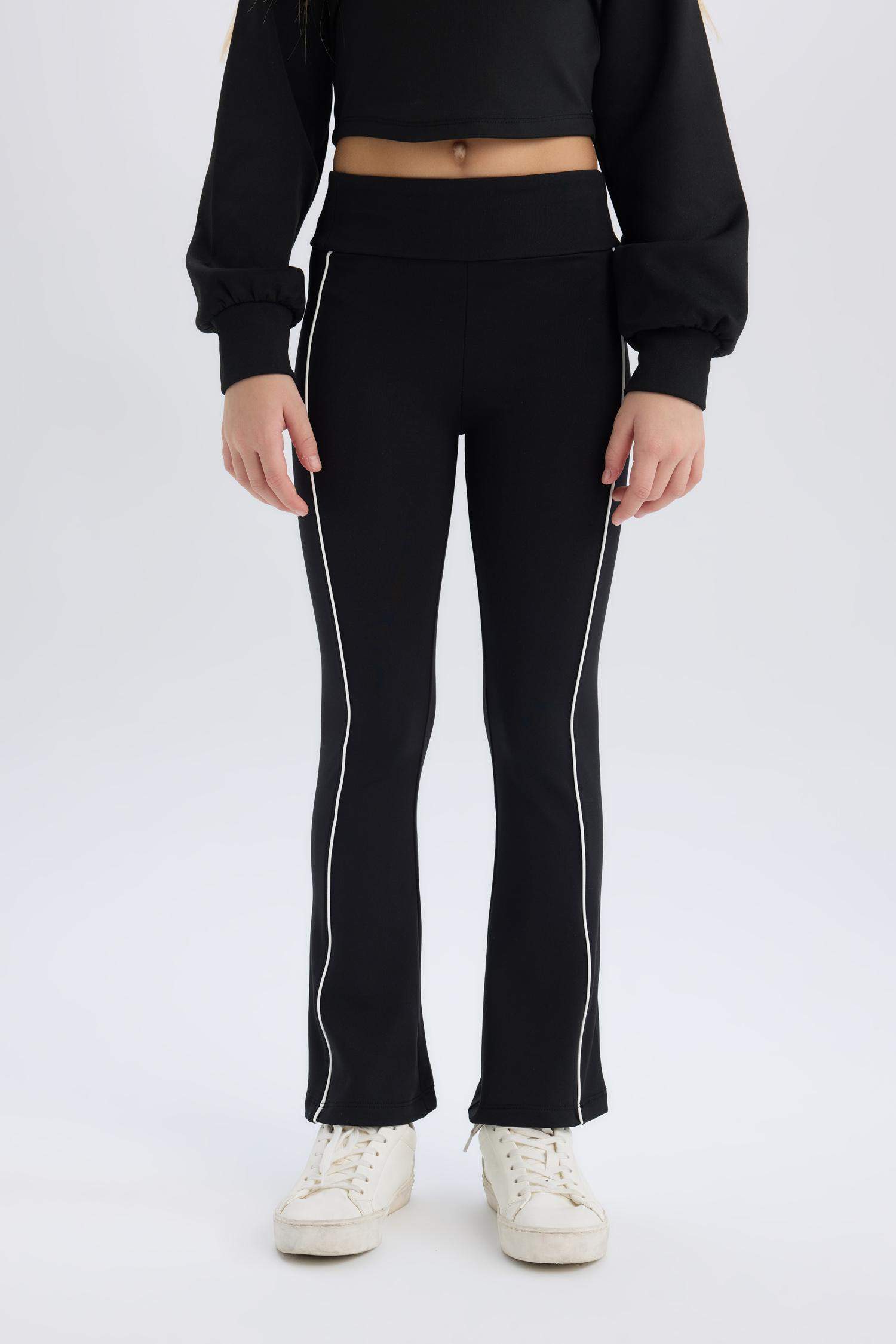 Длинные леггинсы для девочек с эластичным поясом