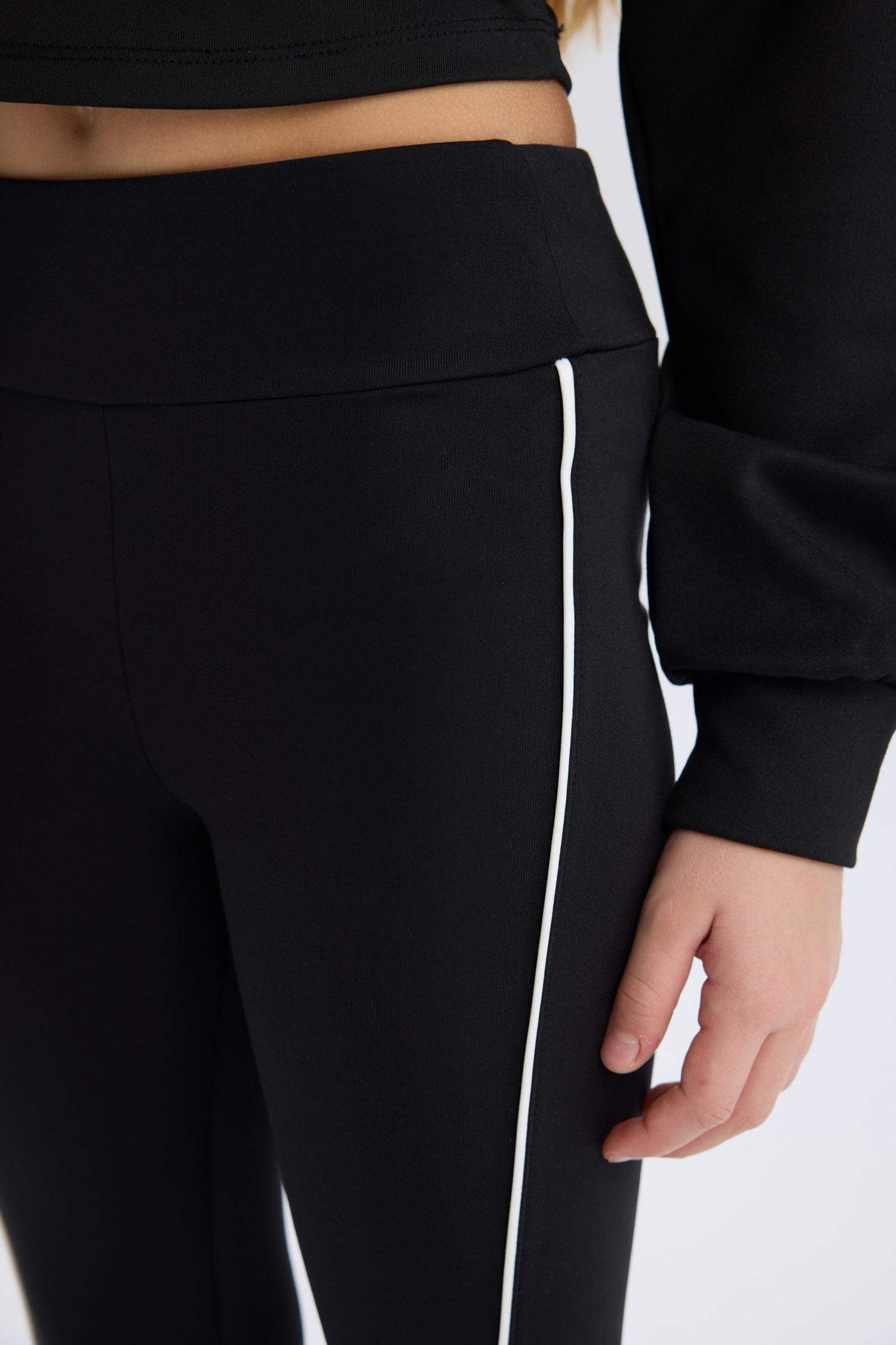 Длинные леггинсы для девочек с эластичным поясом