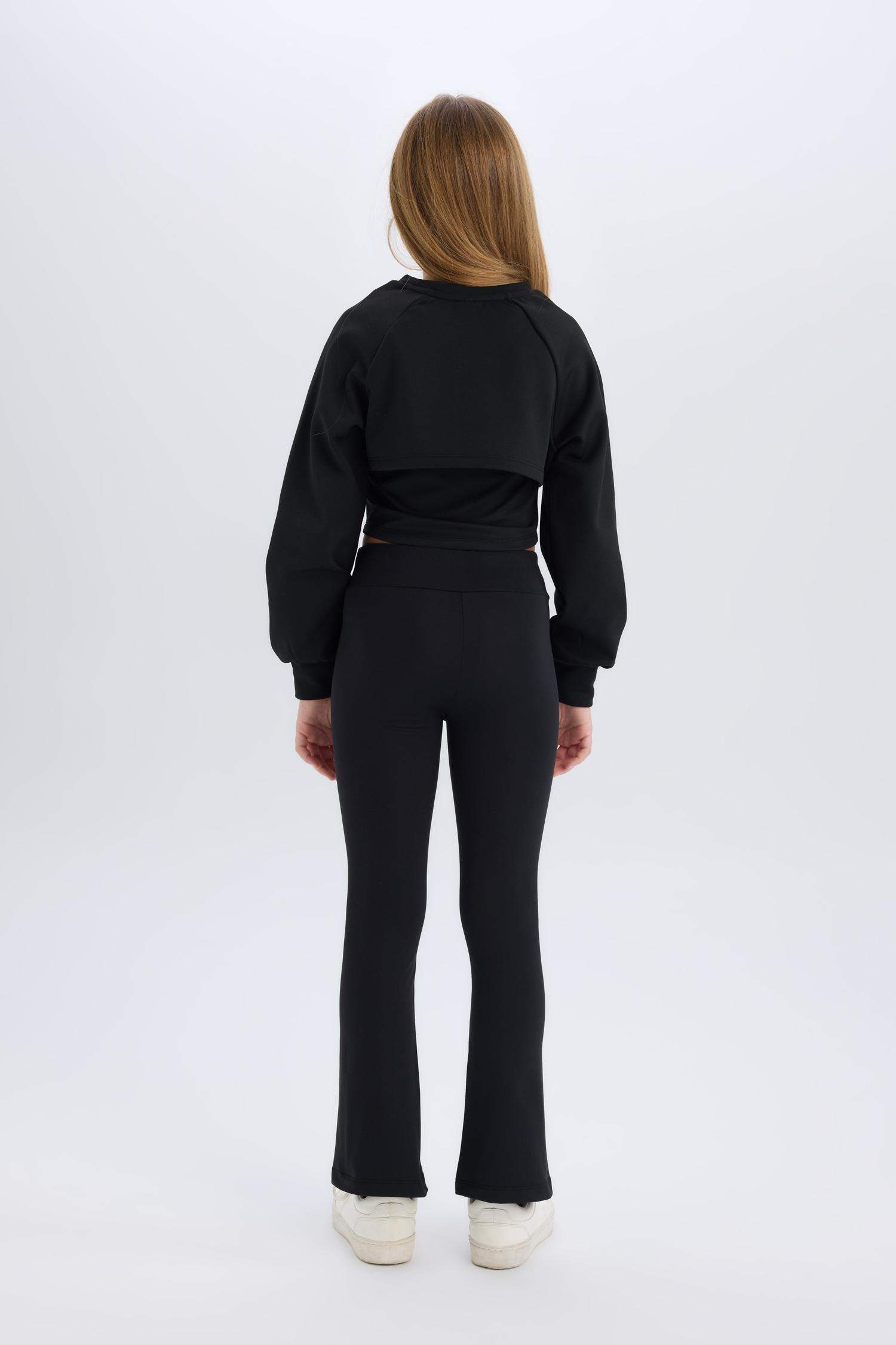 Длинные леггинсы для девочек с эластичным поясом