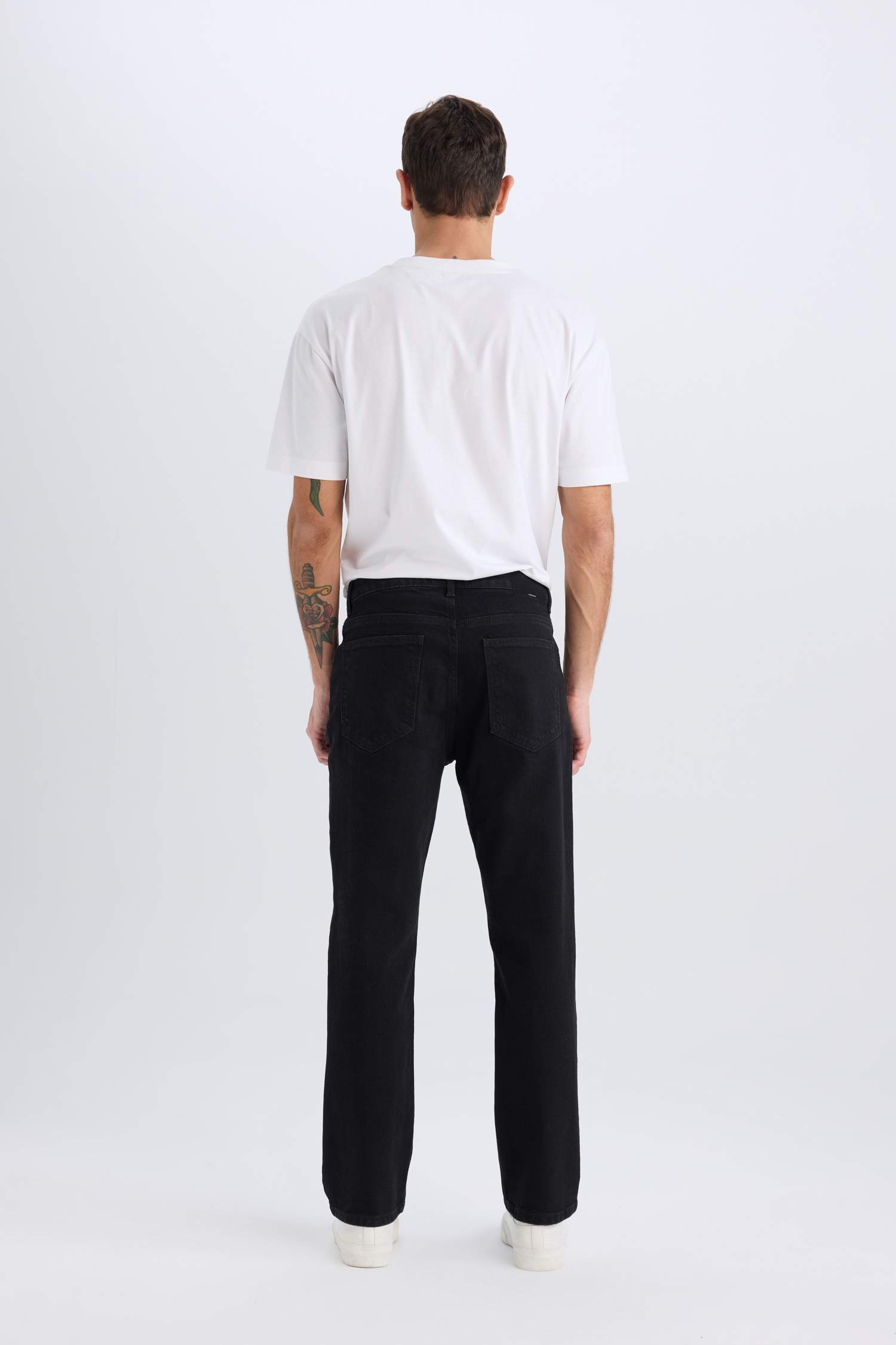 Diago Comfort Fit Rahat Kalıp Yüksek Bel Geniş Paça Siyah Jean Pantolon