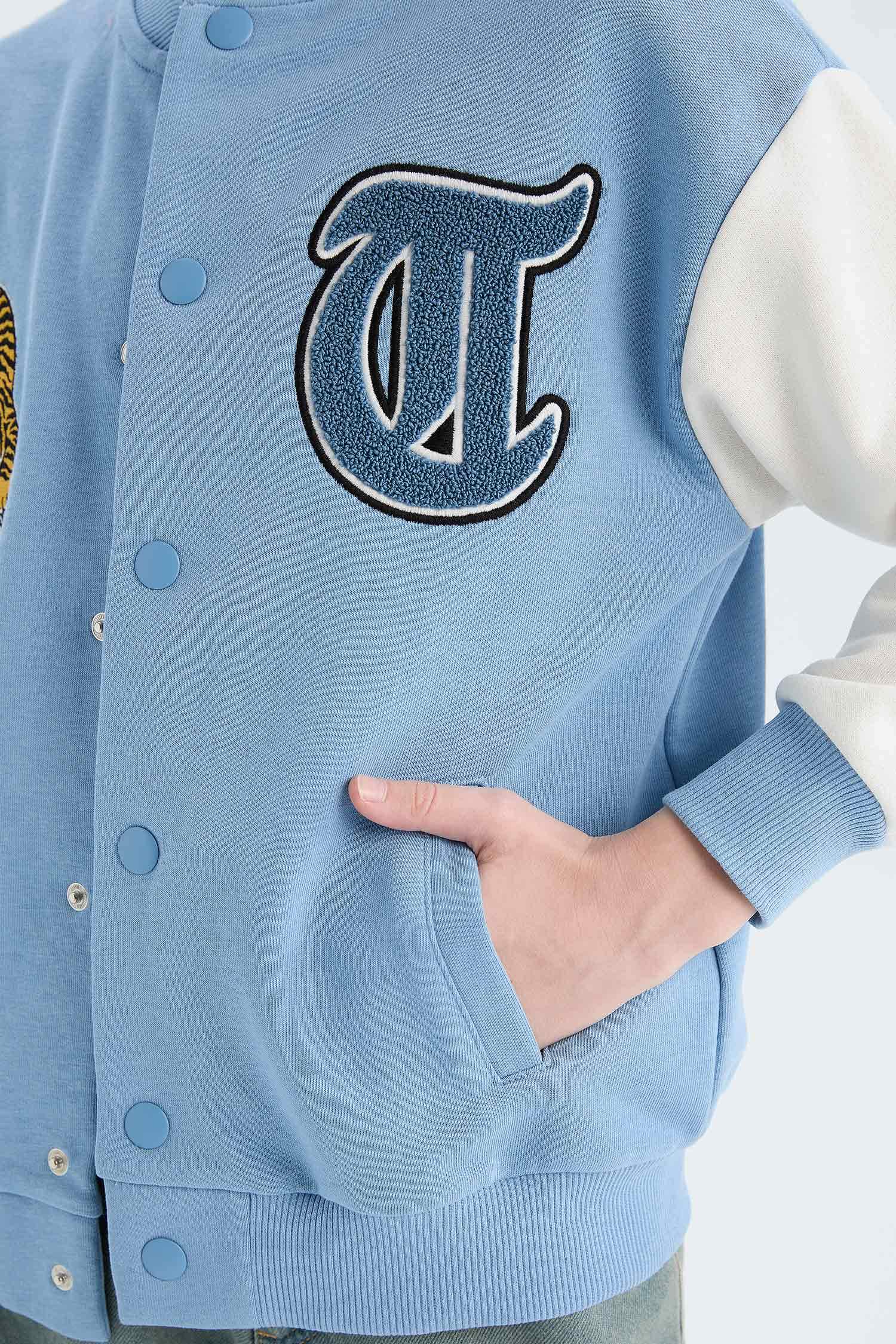 Boy Printed College Collar Bomber Jacket