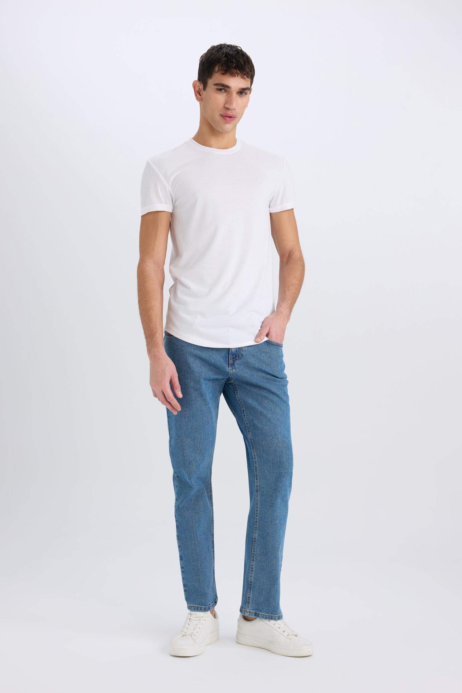 Diago Comfort Fit Rahat Kalıp Yüksek Bel Geniş Paça Jean Pantolon