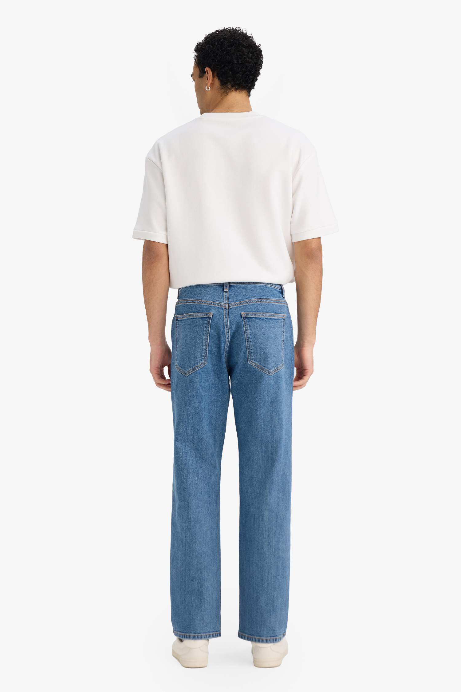 Diago Comfort Fit Yüksek Bel Geniş Paça Düz Paça Jean Pantolon