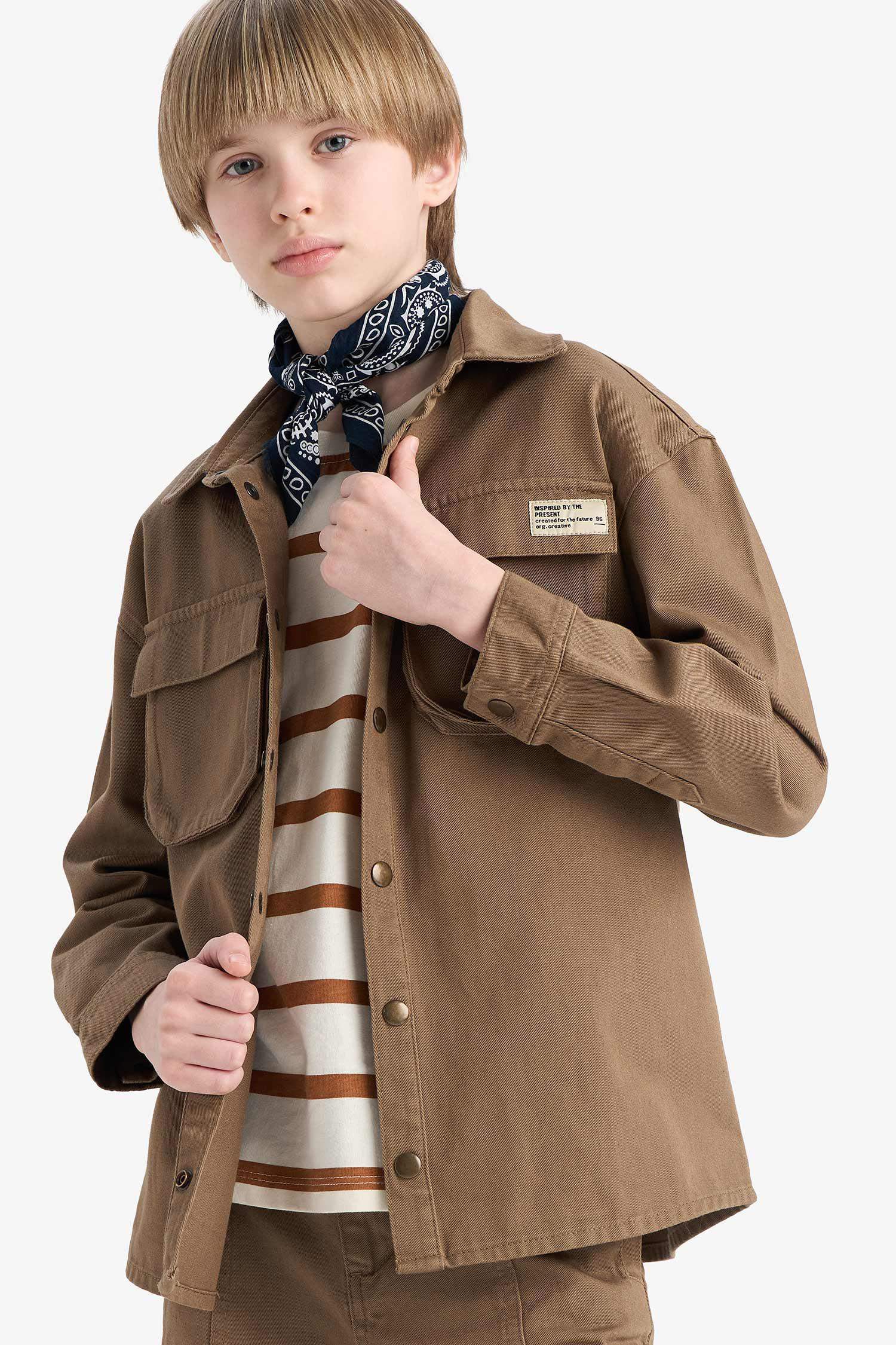 قميص بولو اولادي كم طويل جبردين اوفر سايز