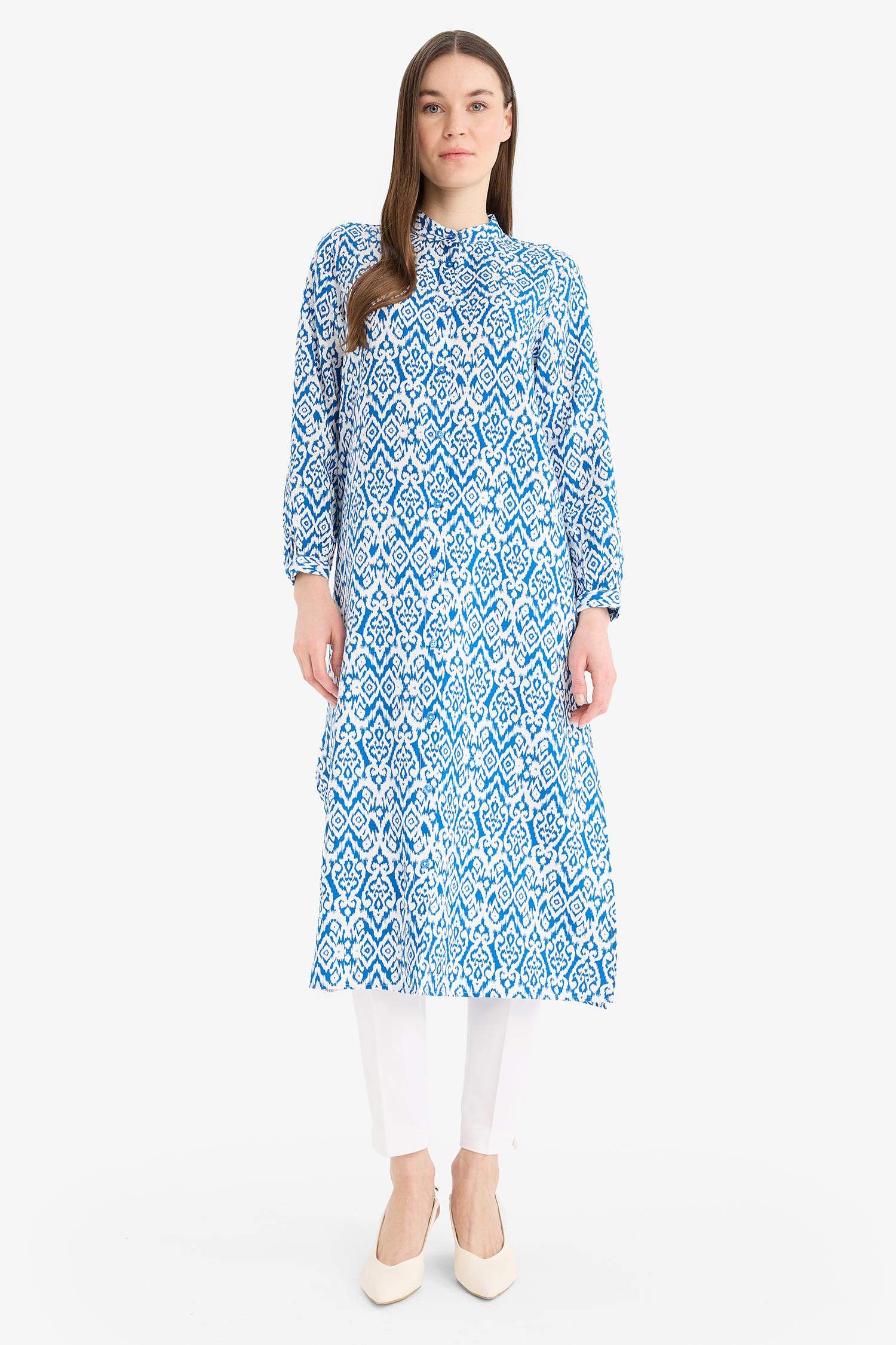 Regular Fit Printed Long Sleeve Tunic
