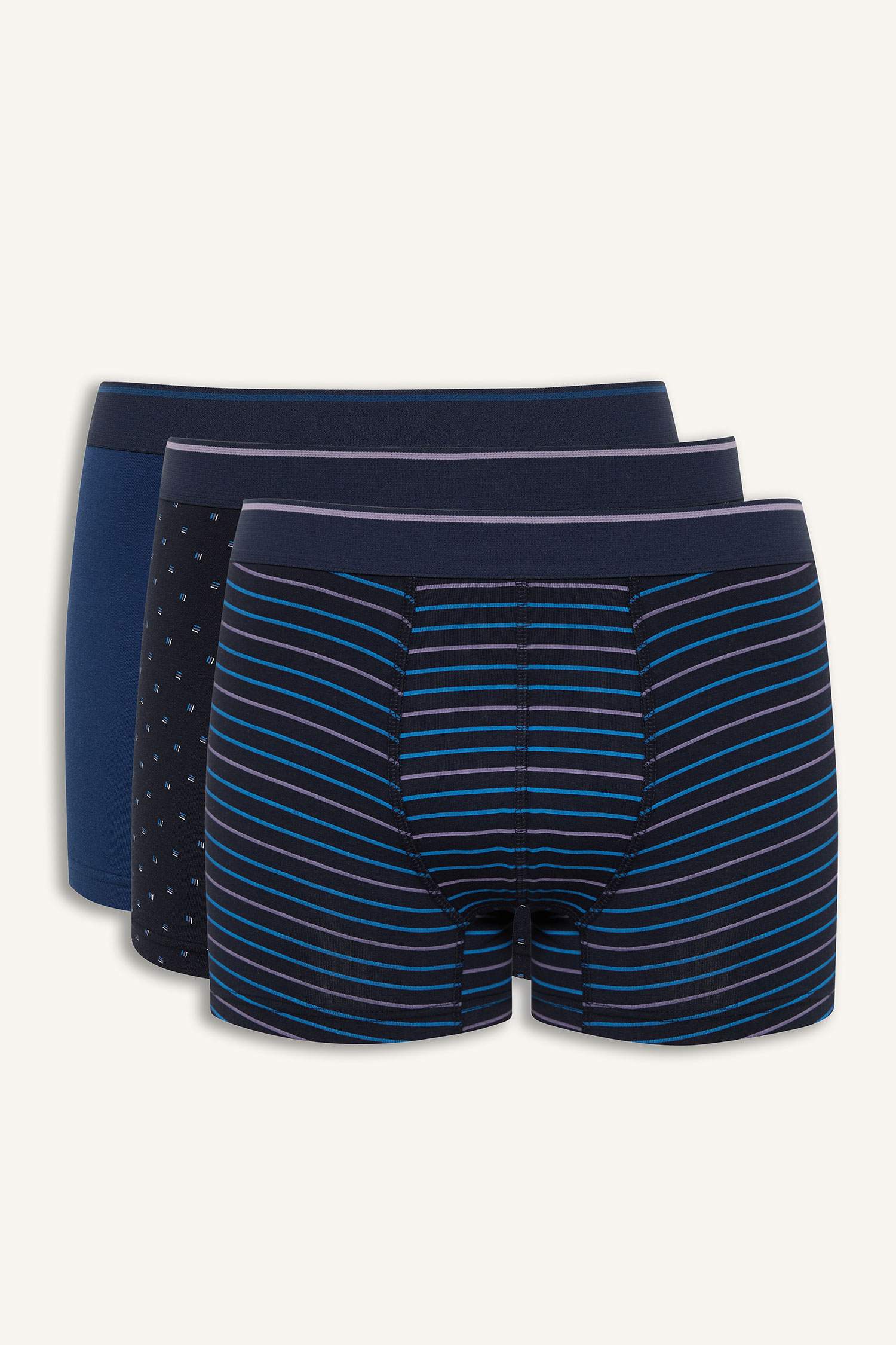 Regular Fit Çizgili 3'lü Boxer