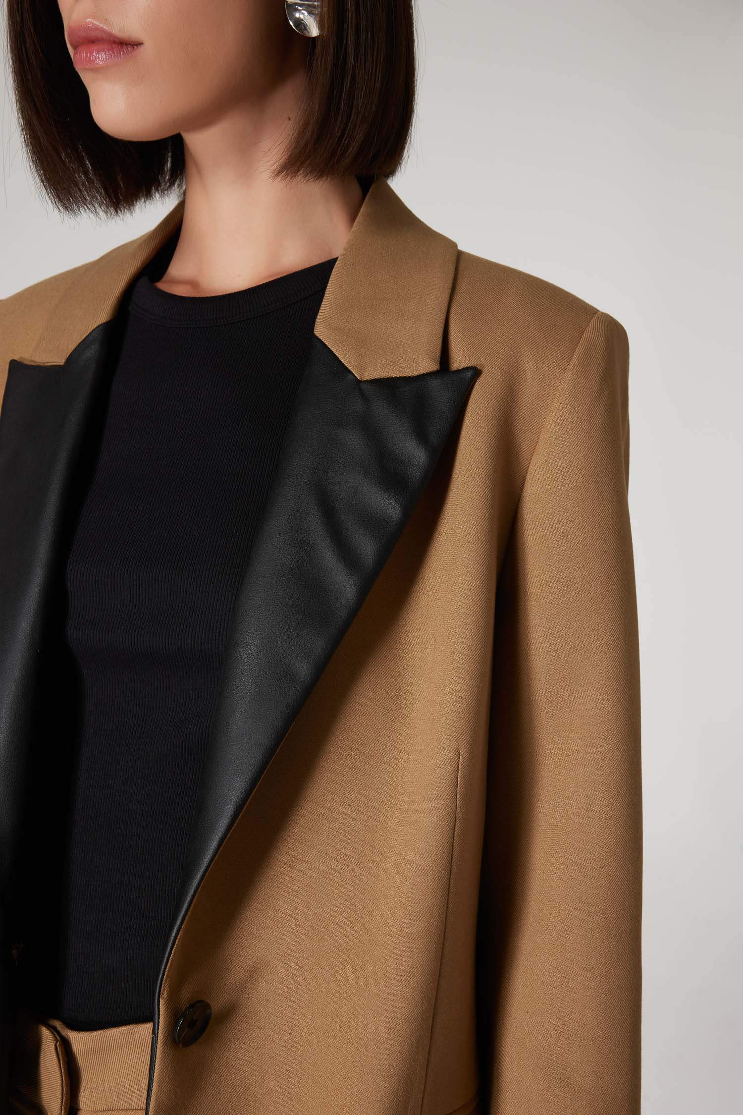 Veste Blazer Oversize à Manches Longues et à boutons