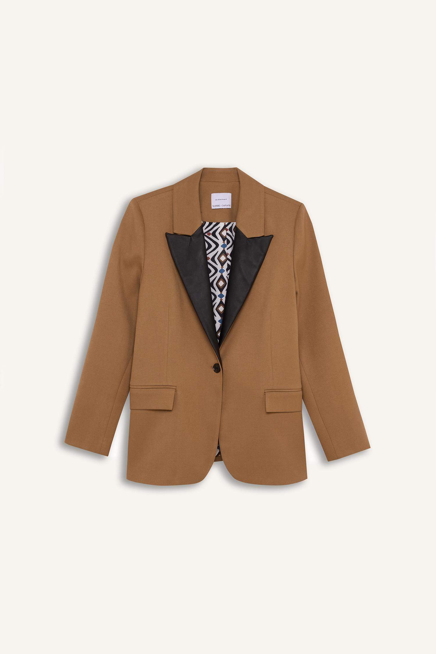 Veste Blazer Oversize à Manches Longues et à boutons
