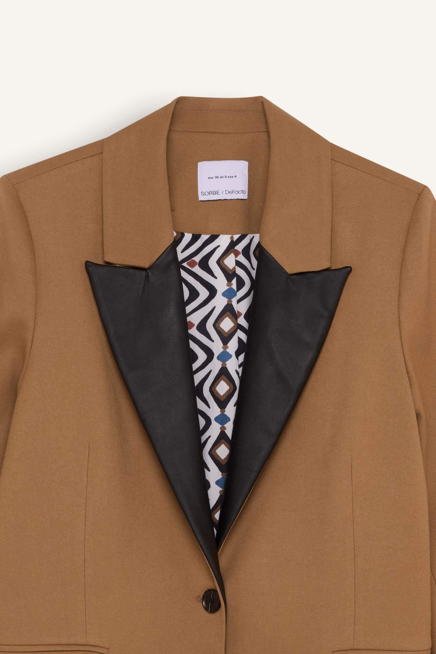 Veste Blazer Oversize à Manches Longues et à boutons