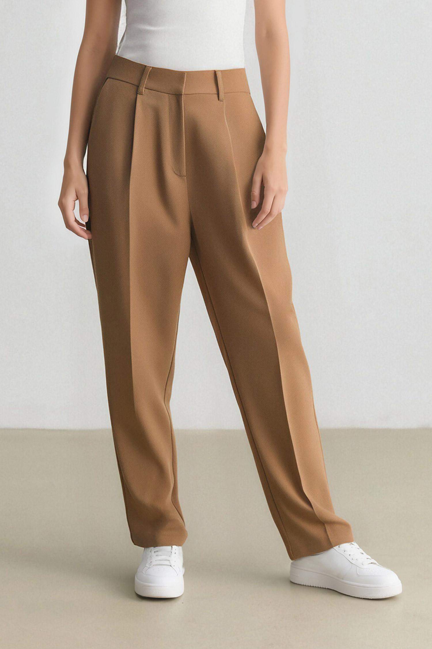 Sorbe x DeFacto Tapered Fit Pantolon Yüksek Bel Pensli Düz Paça Cepli