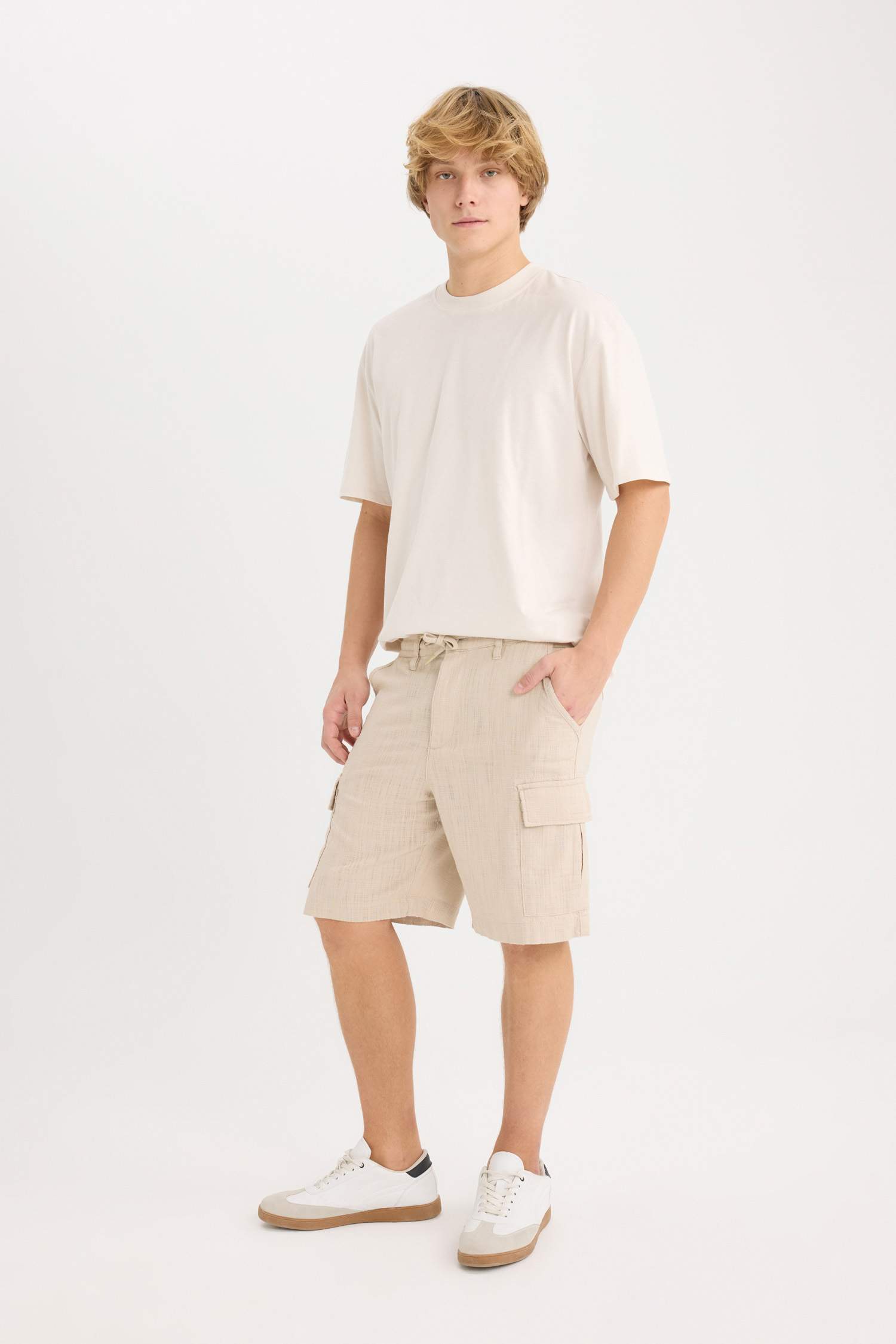 Regular Cargo Cotton Bermuda Shorts