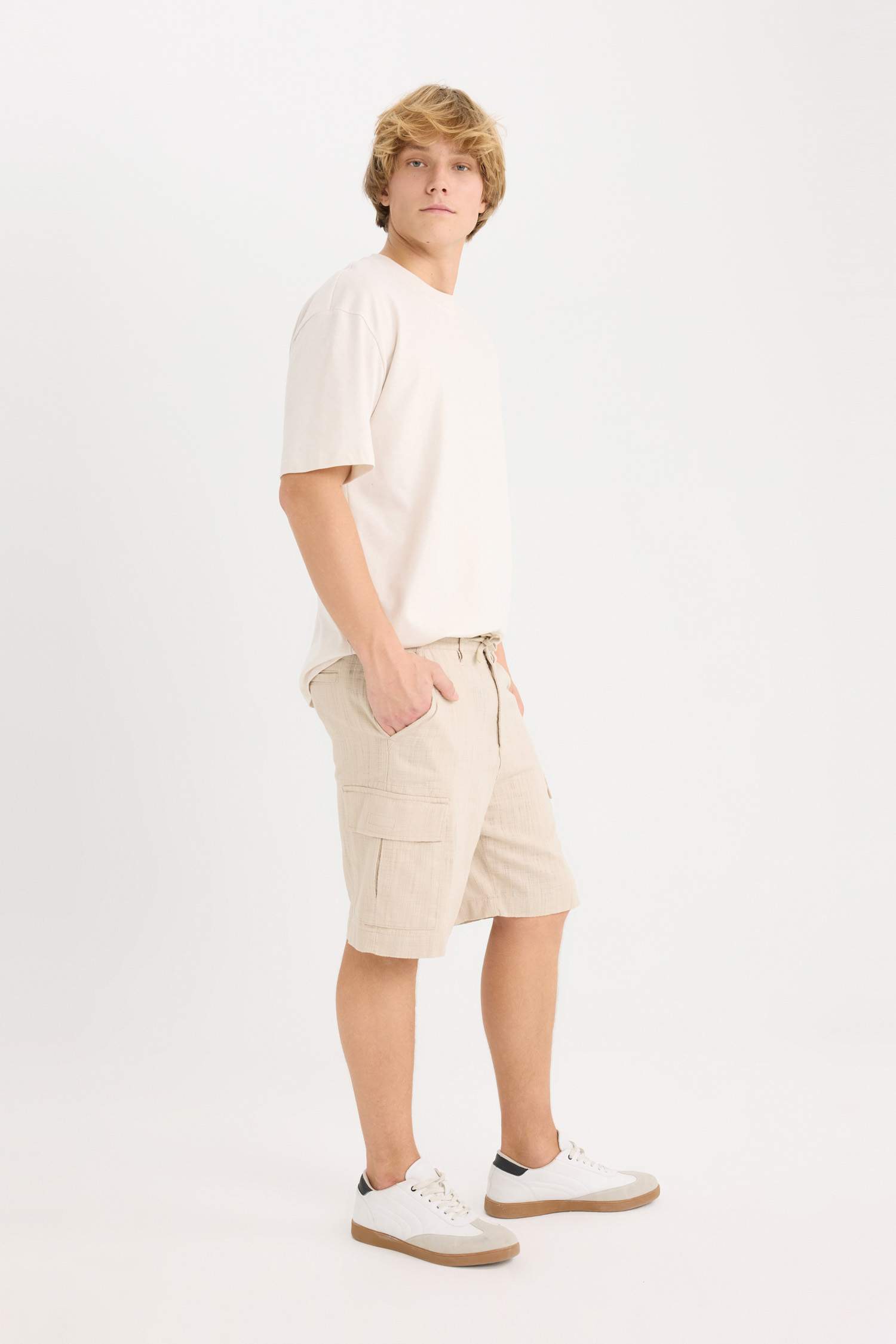 Regular Cargo Cotton Bermuda Shorts
