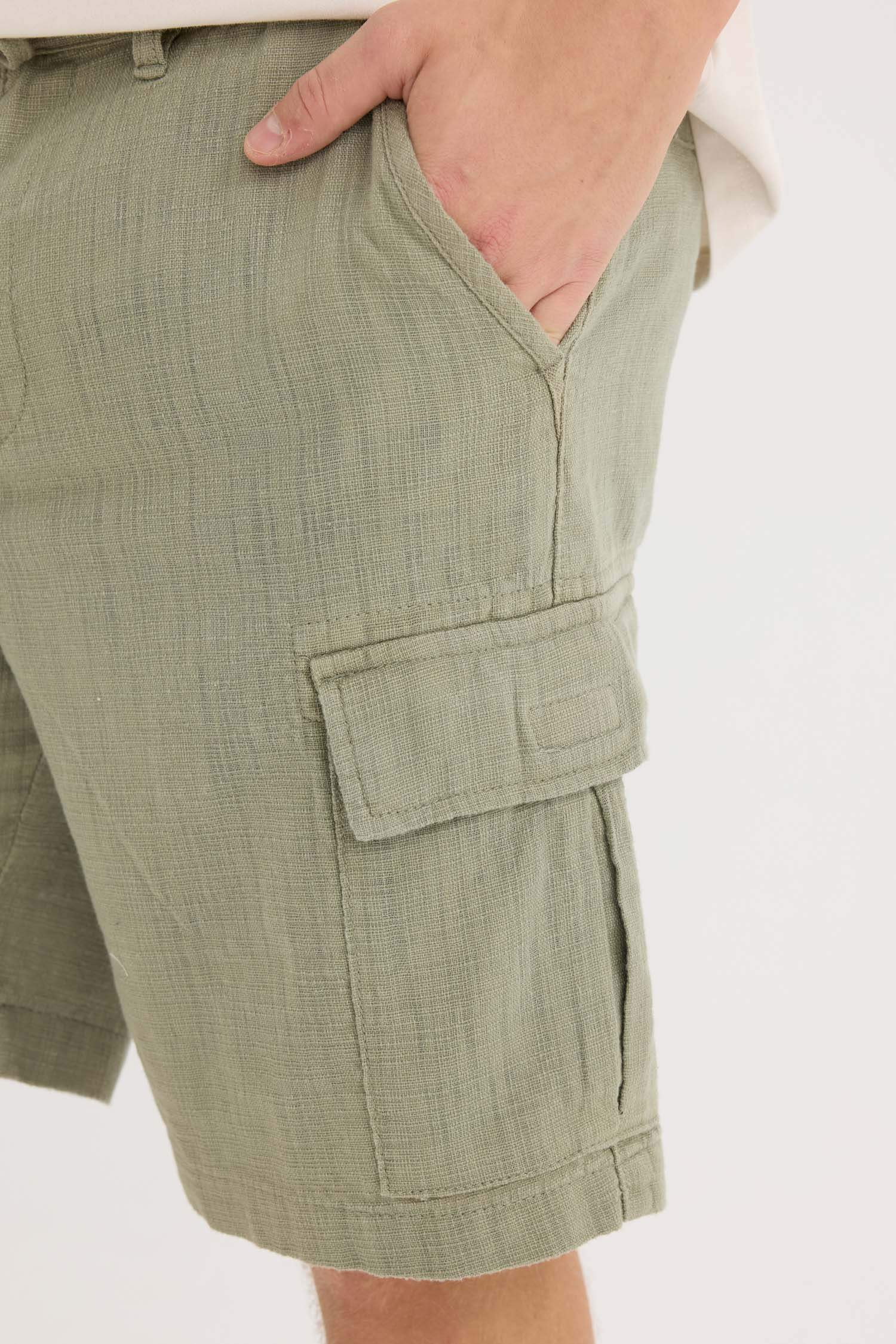 Regular Cargo Cotton Bermuda Shorts