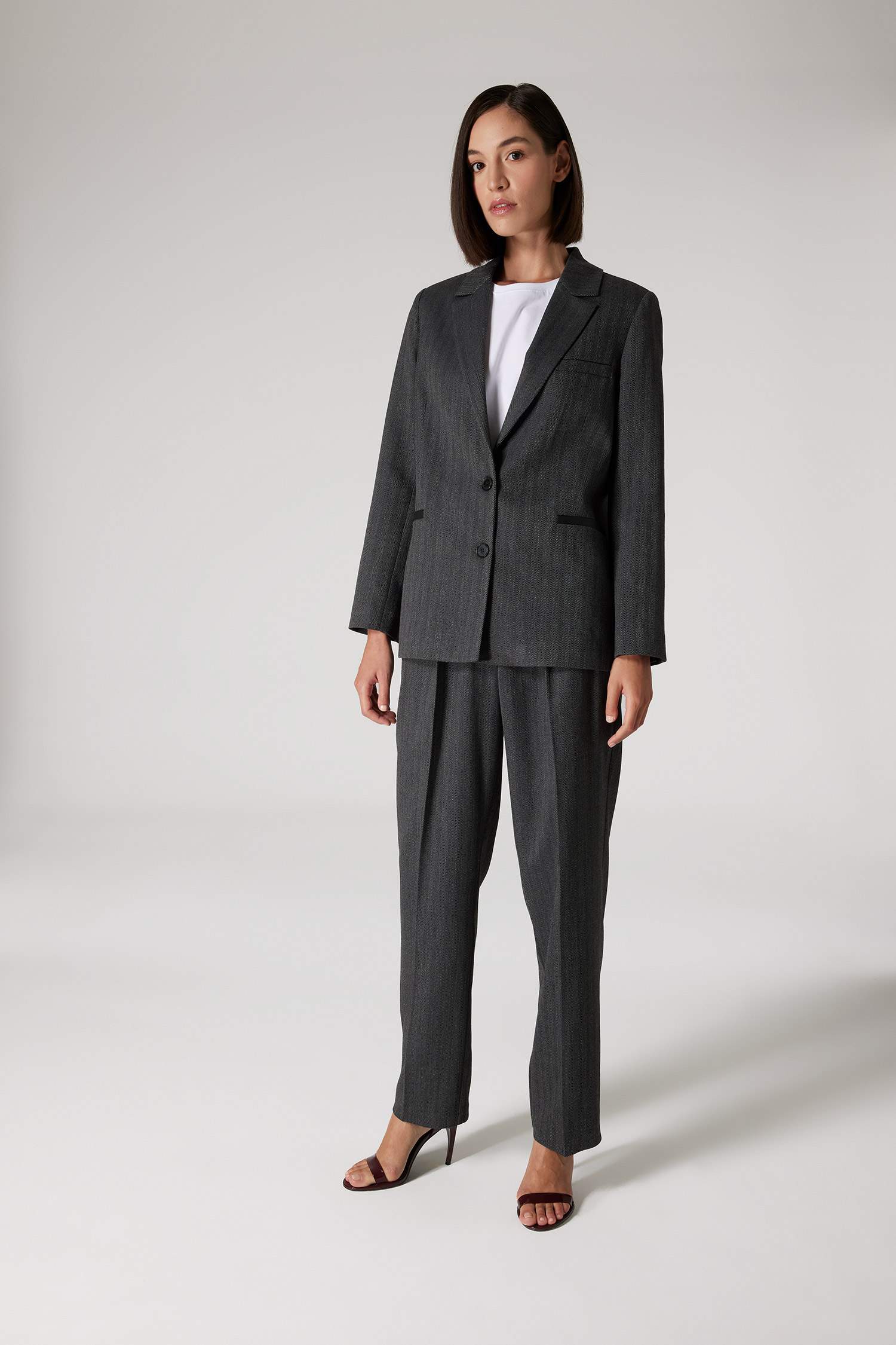 Sorbe x DeFacto Oversize Geniş Kalıp Ceket Yaka Çizgili Düğmeli Blazer Ceket