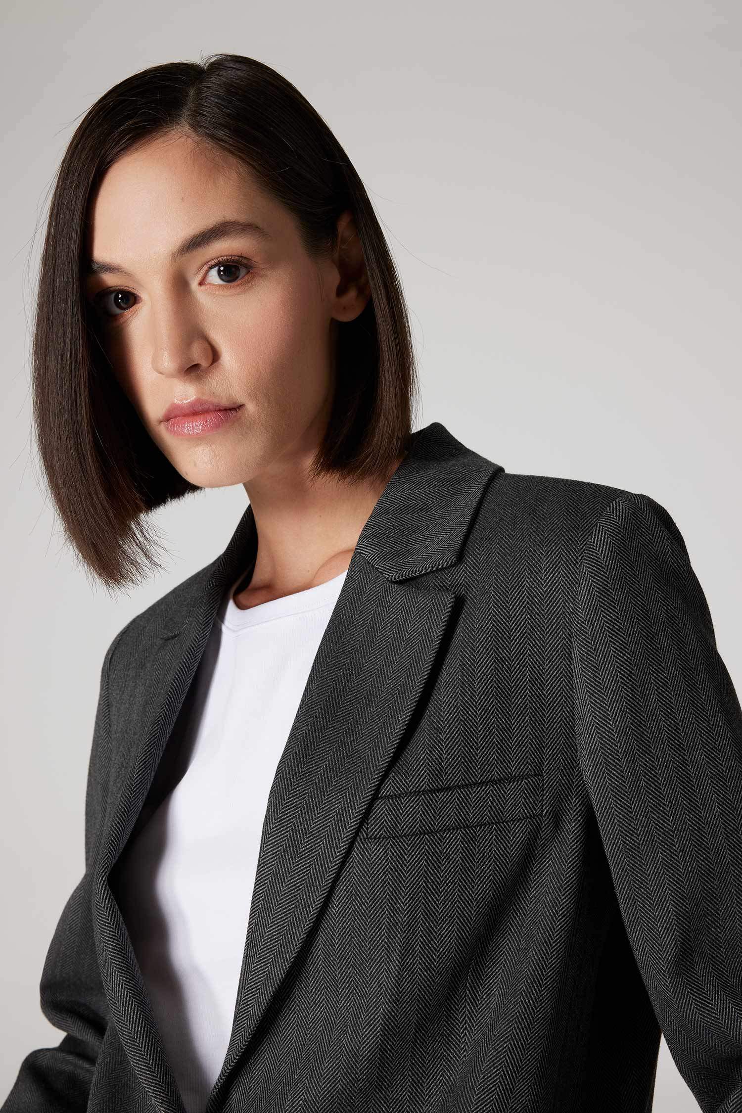 Sorbe x DeFacto Oversize Geniş Kalıp Ceket Yaka Çizgili Düğmeli Blazer Ceket