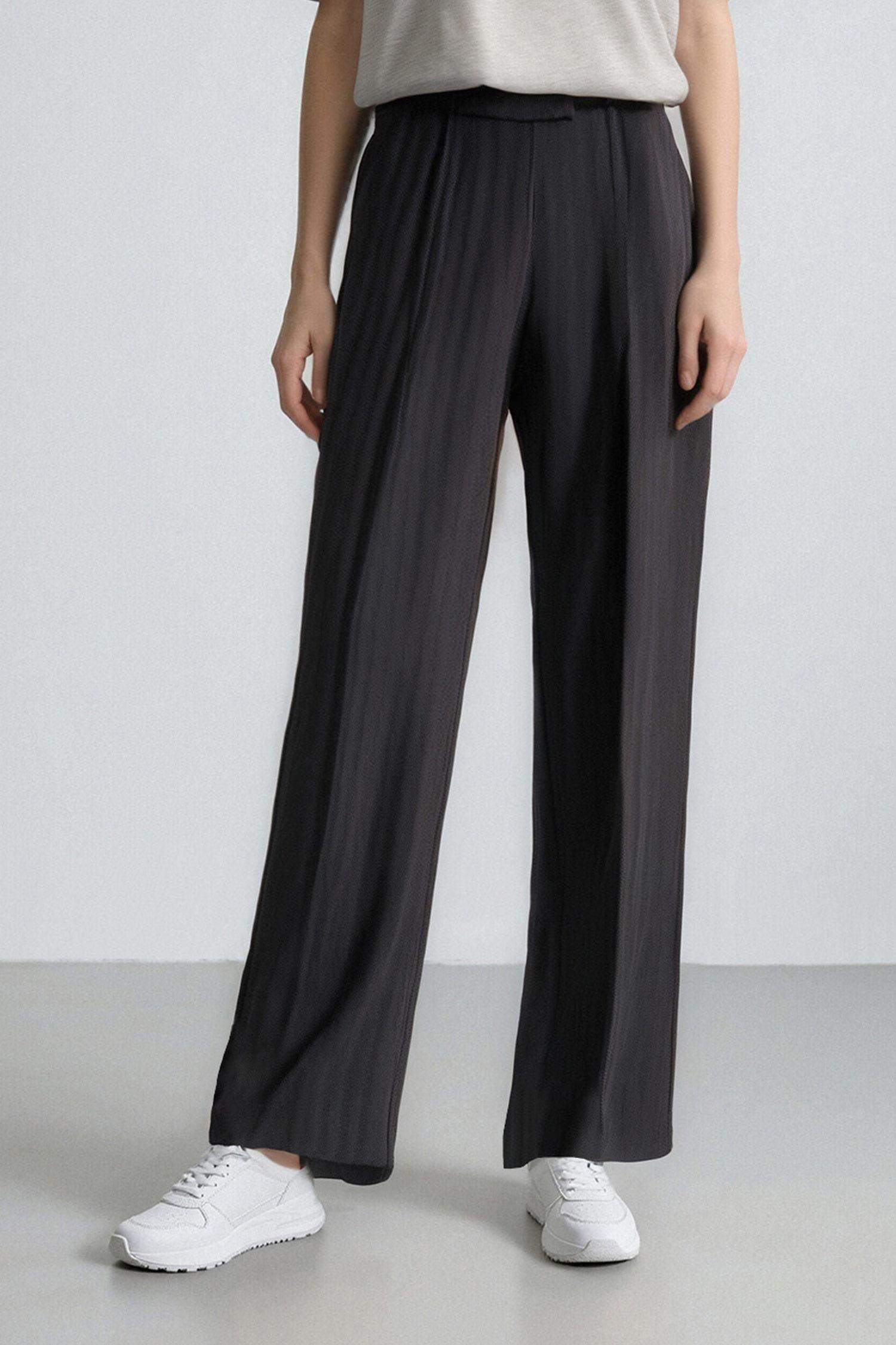 Sorbe x DeFacto Straight Fit Pantolon Yüksek Bel Çizgili Düz Paça Cepli