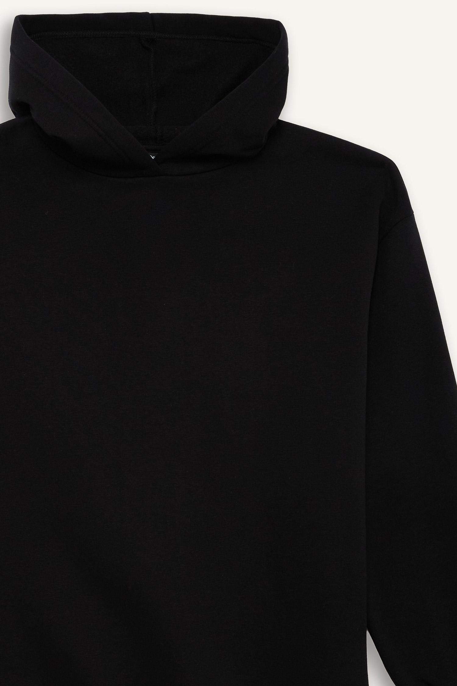 Relax Fit Hooded Basic Thick Fabric Sweatshirt