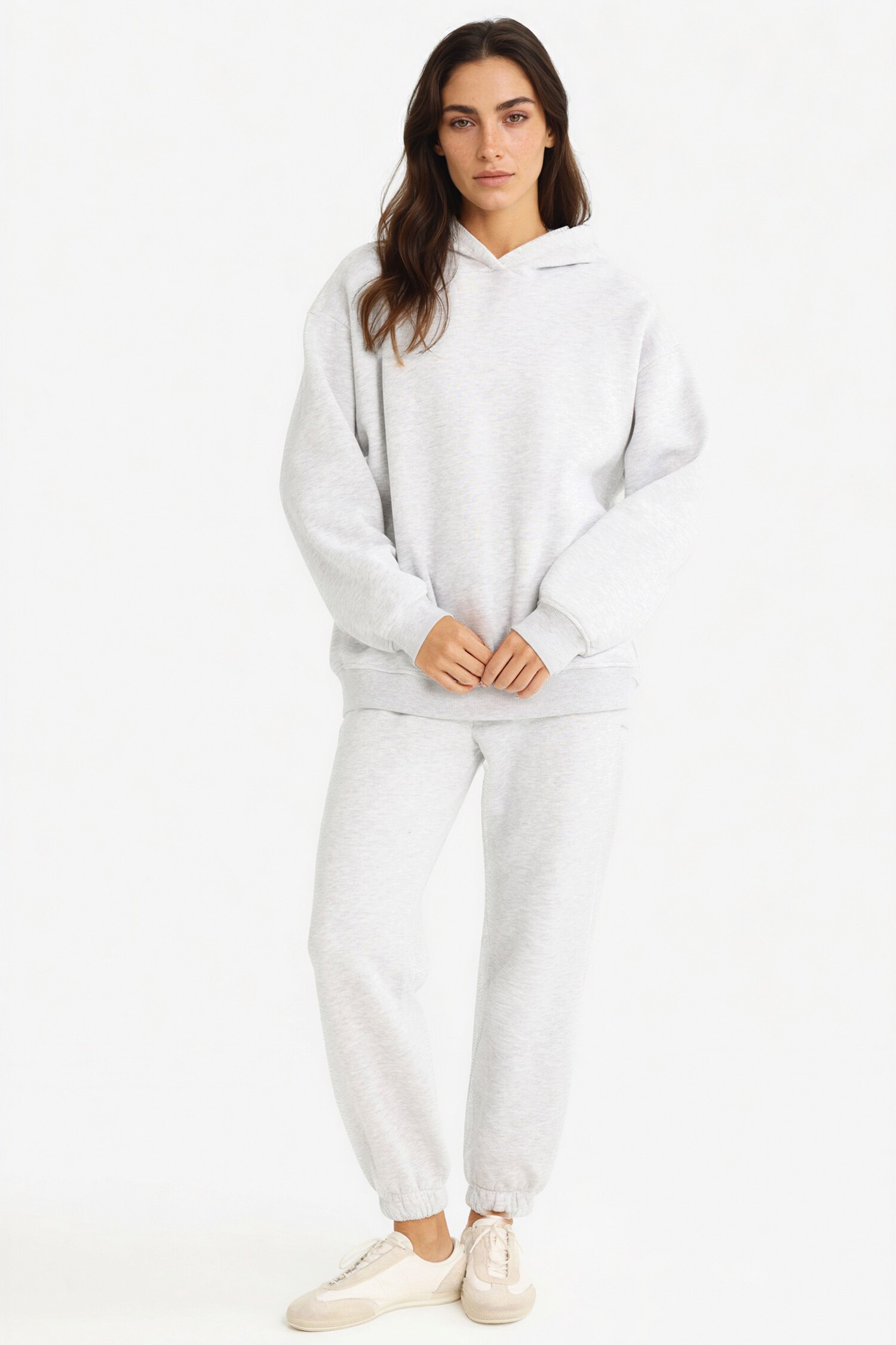 DeFacto Relax Fit Kapüşonlu Basıc Kalın Sweatshirt görsel 2