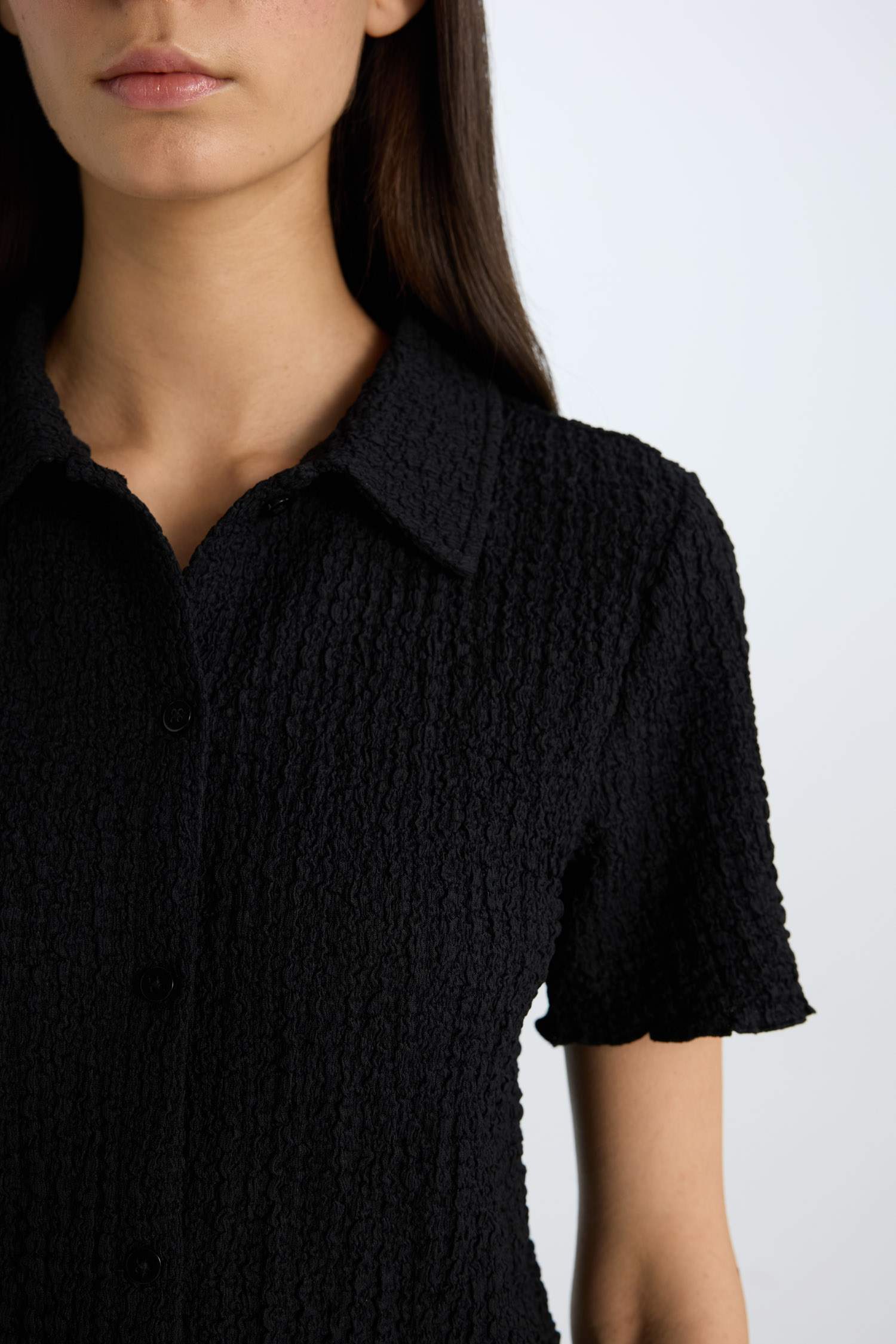 Slim Fit Приталенный Поло Воротник Футболка Короткий Рукав