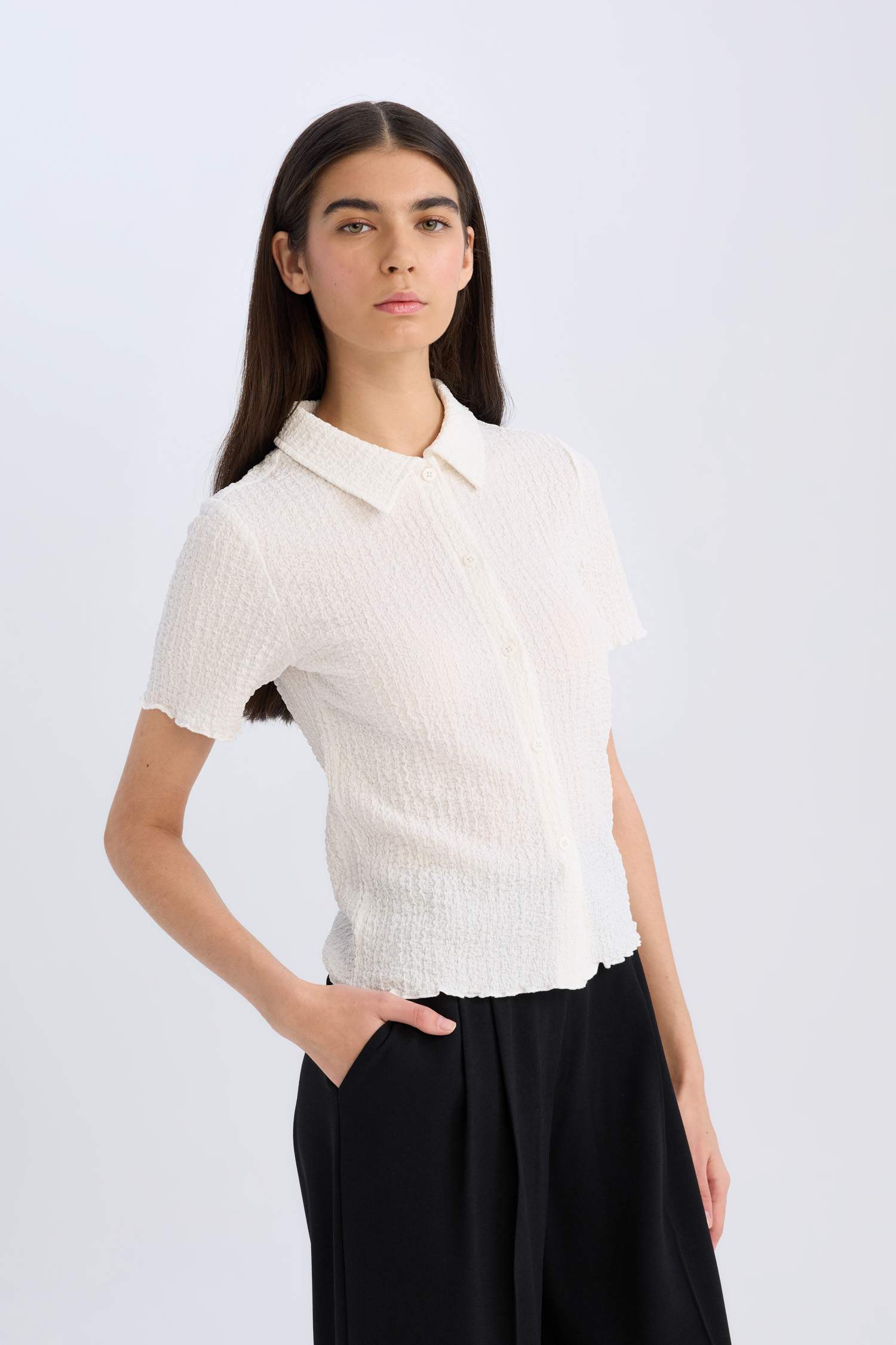 Slim Fit Polo Collar Short Sleeve T-Shirt