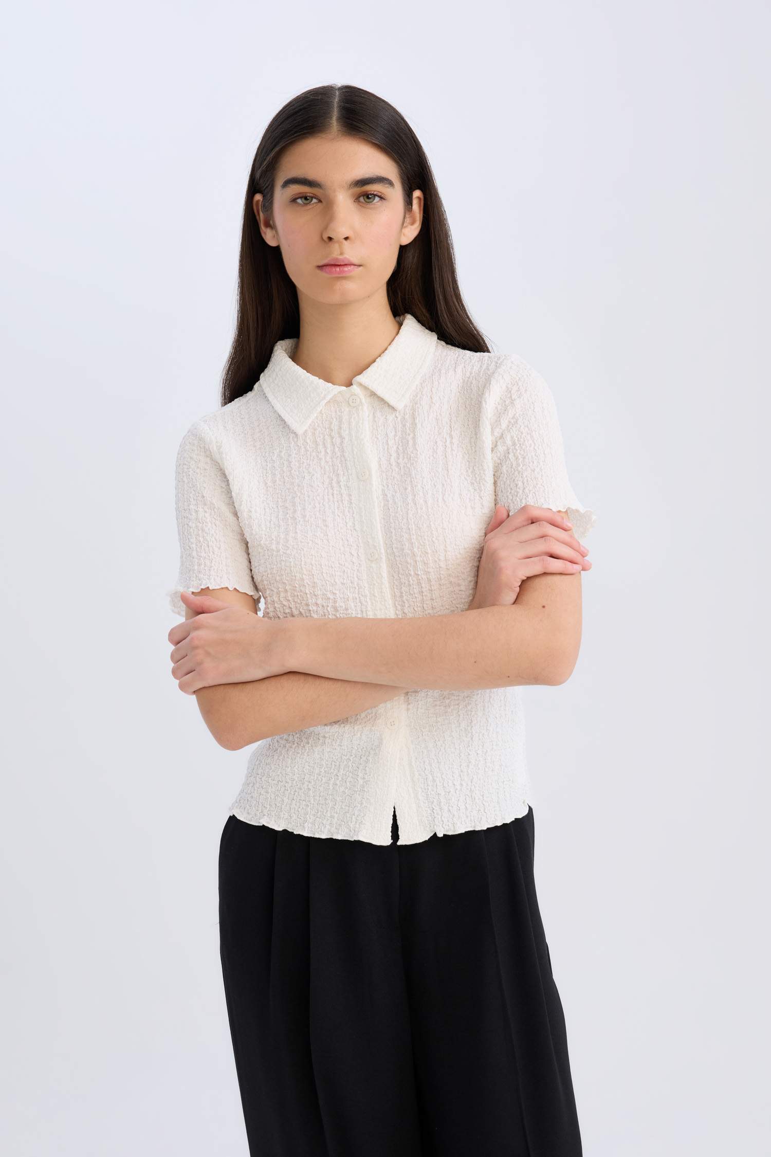 Slim Fit Polo Collar Short Sleeve T-Shirt