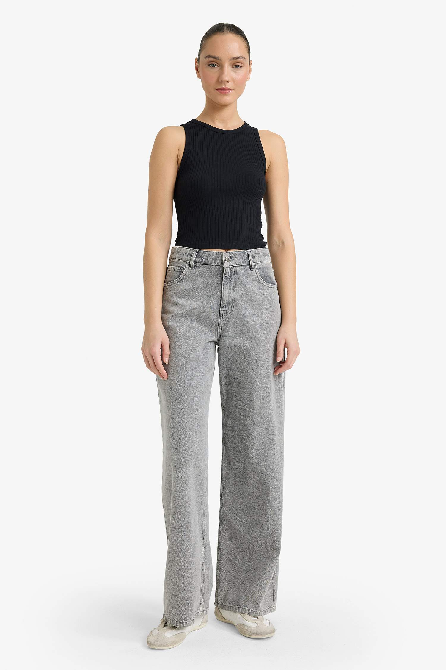 Базовая майка кашкорсе Slim Fit с круглым вырезом