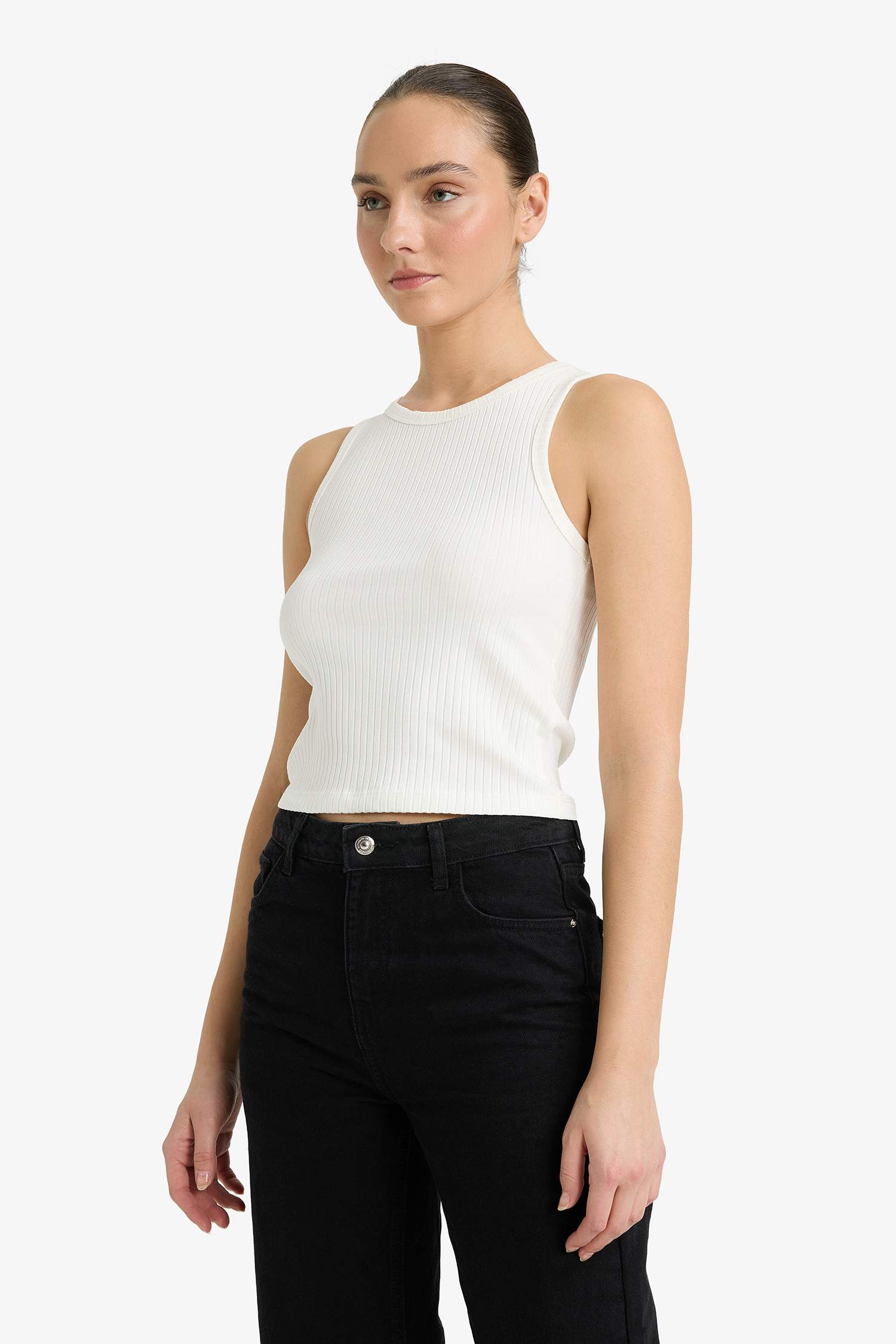 كيمونه مضلع سليم فيت بياخة مستديرة