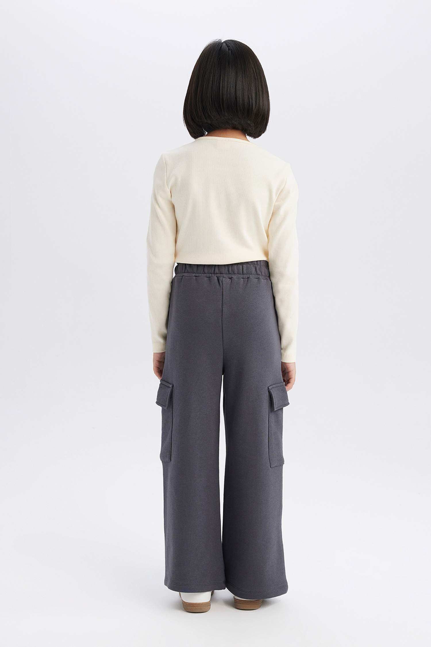 Kız Çocuk Beli Lastikli Kargo Cepli Eşofman Altı