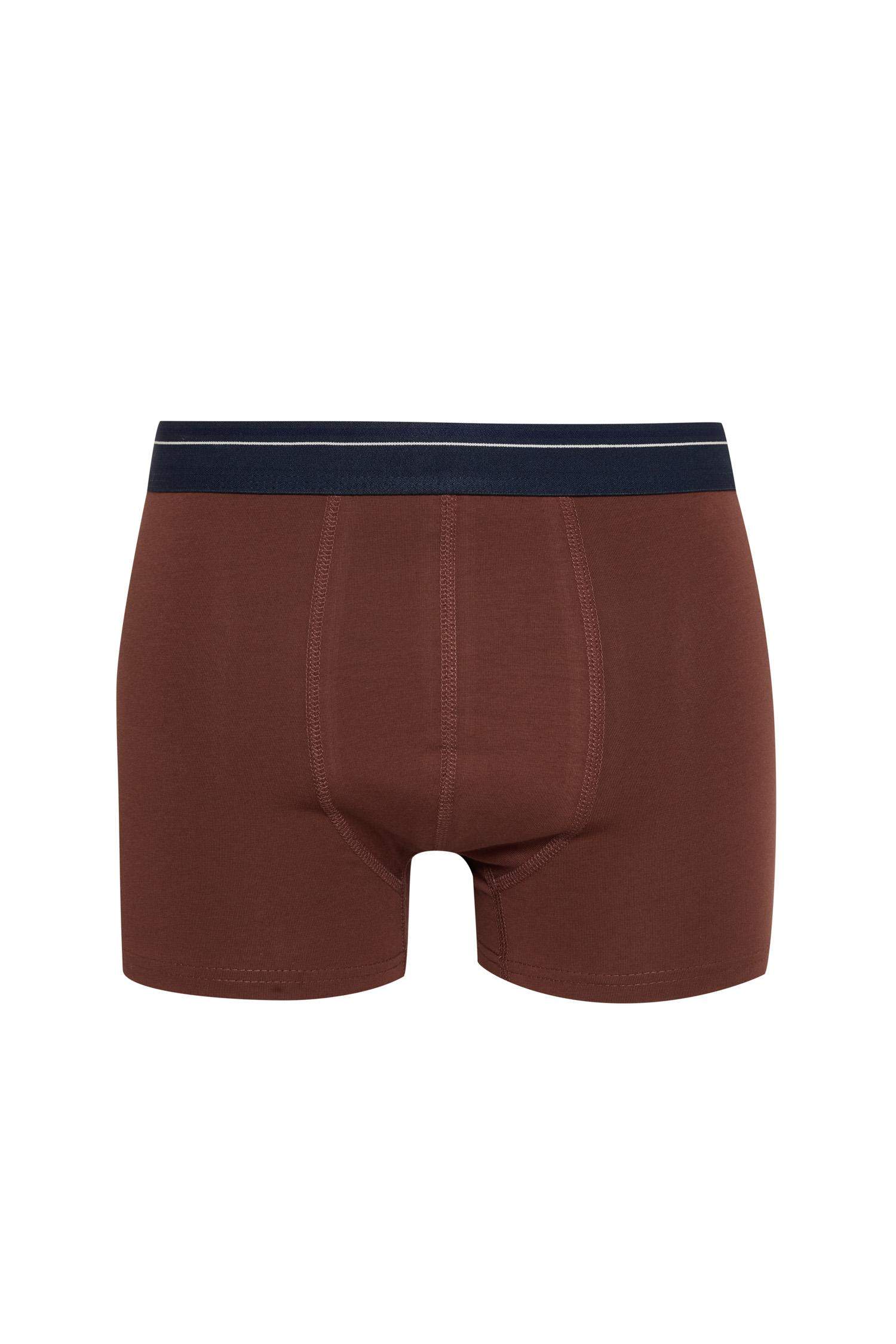 Regular Fit Kareli 3'lü Boxer