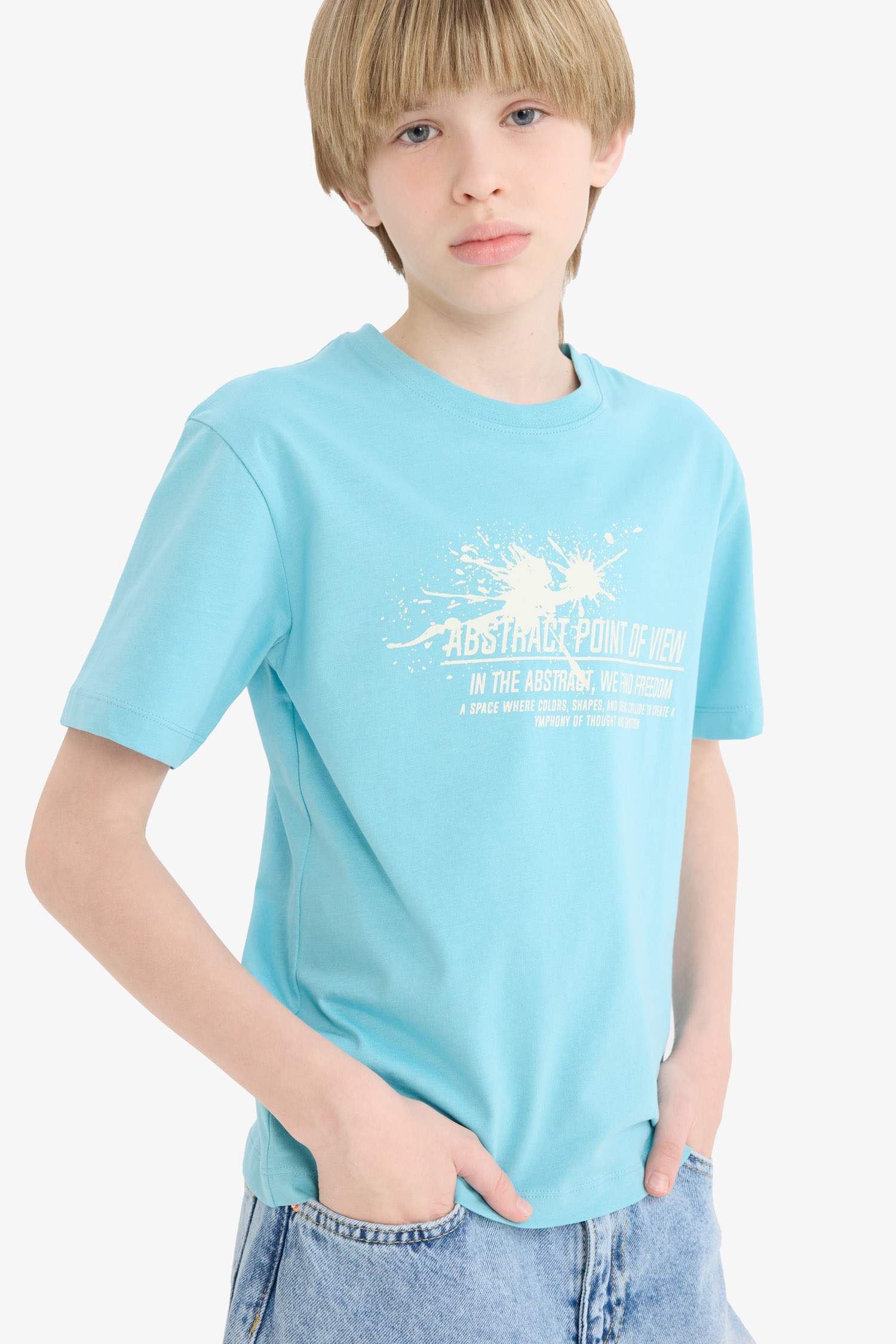 Boy Crew Neck Printed Short Sleeve T-Shirt