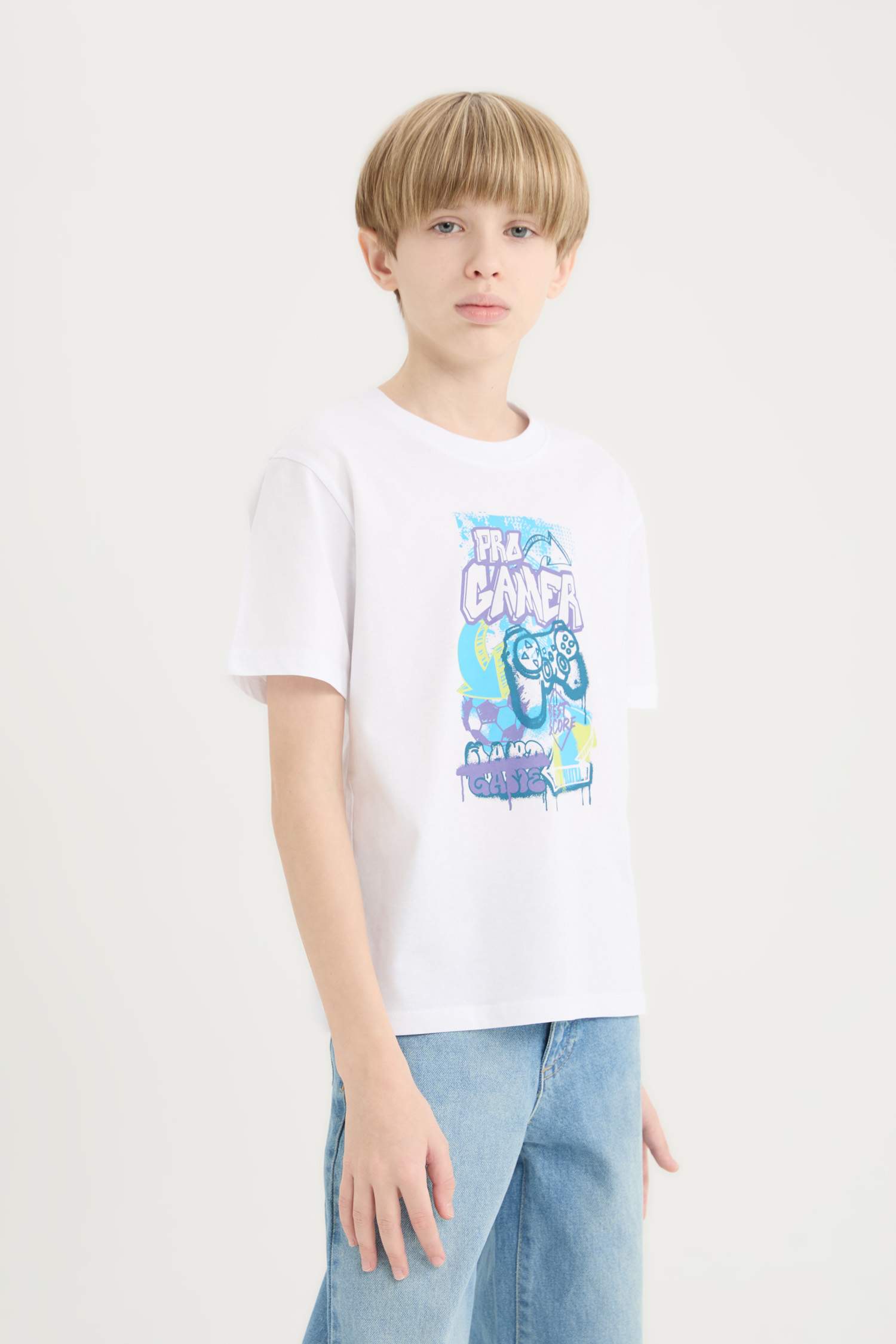 Boy Crew Neck Printed Short Sleeve T-Shirt