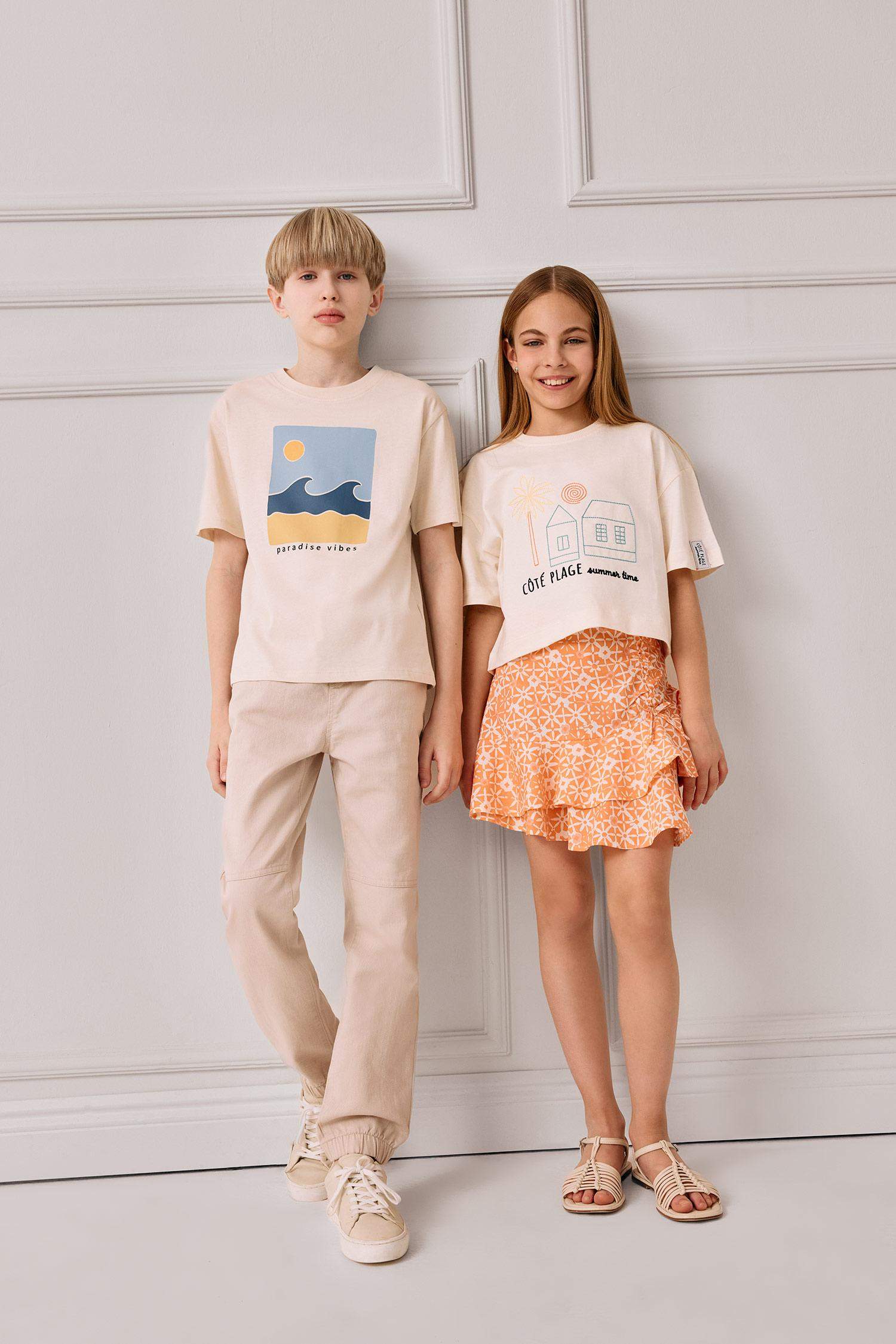 Boy Crew Neck Printed Short Sleeve T-Shirt
