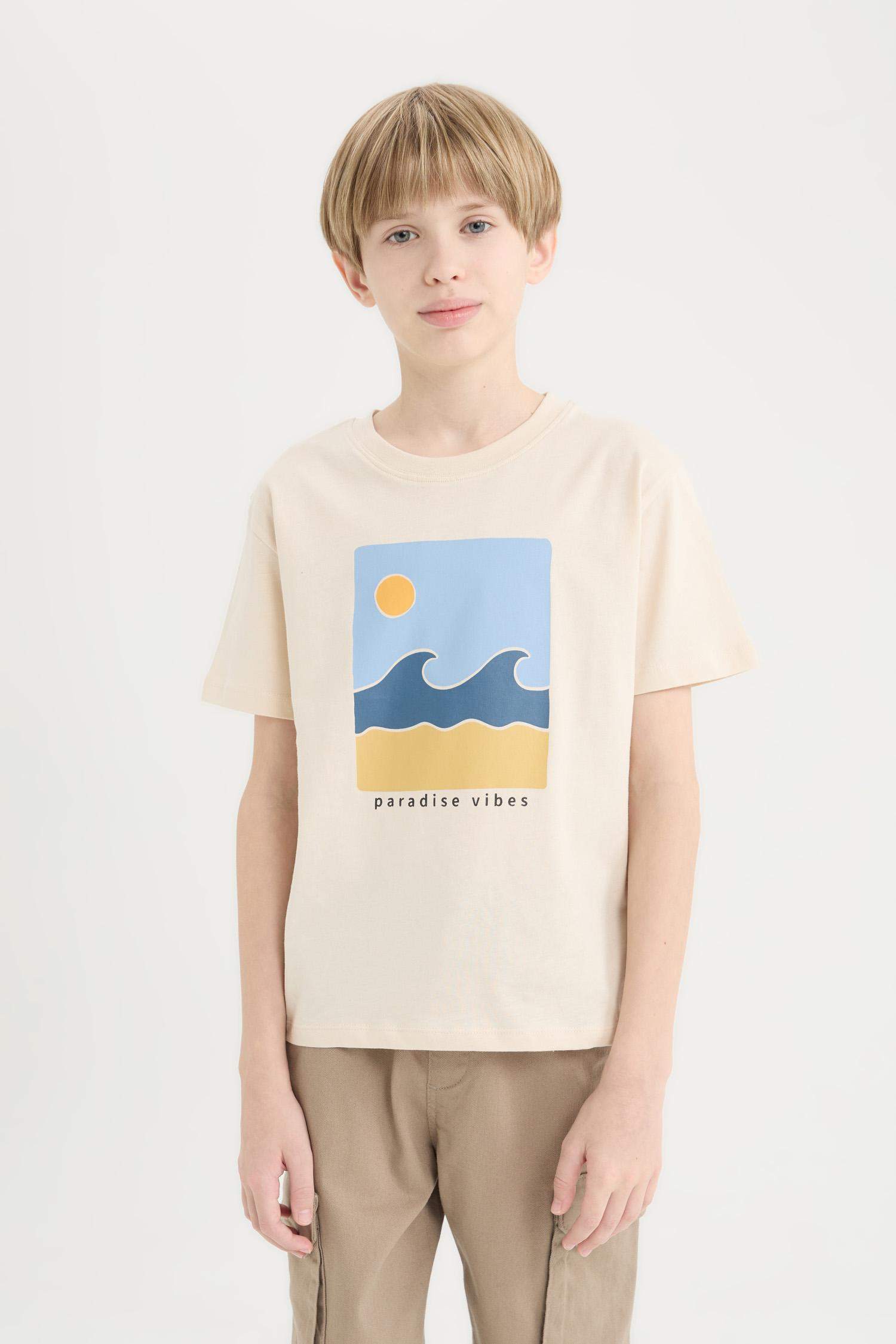 Boy Crew Neck Printed Short Sleeve T-Shirt