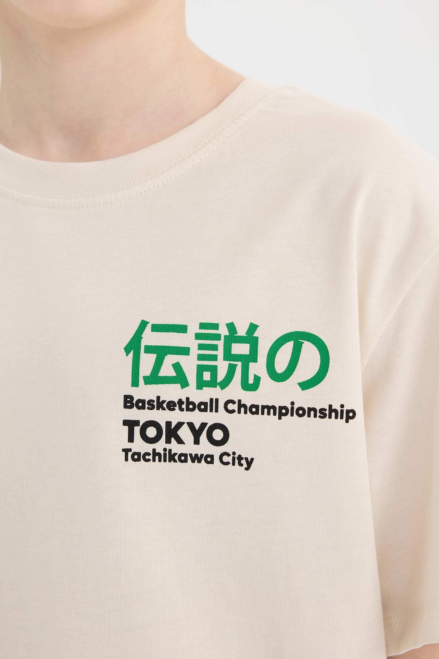 Erkek Çocuk Bisiklet Yaka Sırt Baskılı Kısa Kollu Tişört