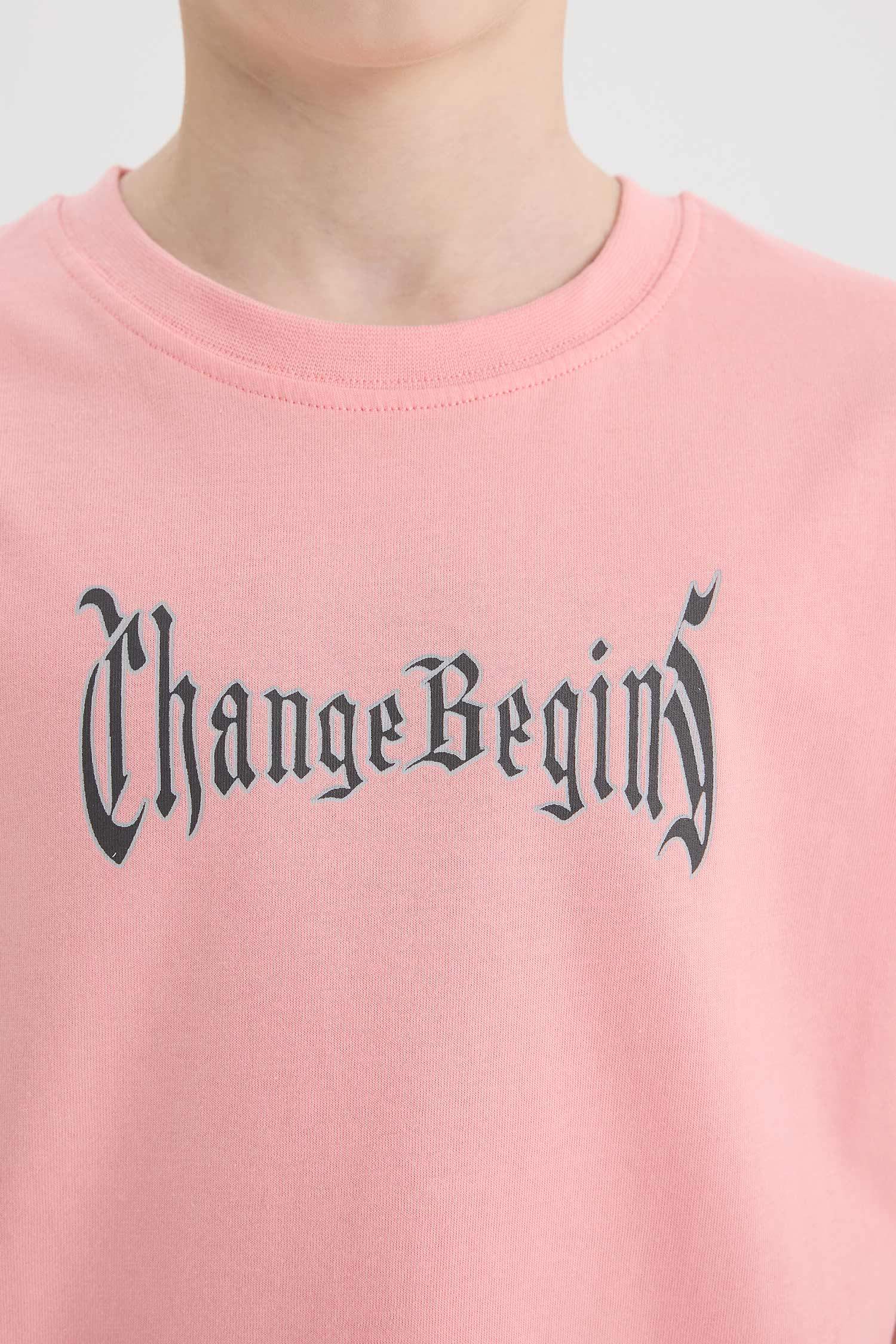 Boy New Regular Fit Crew Neck Printed T-Shirt