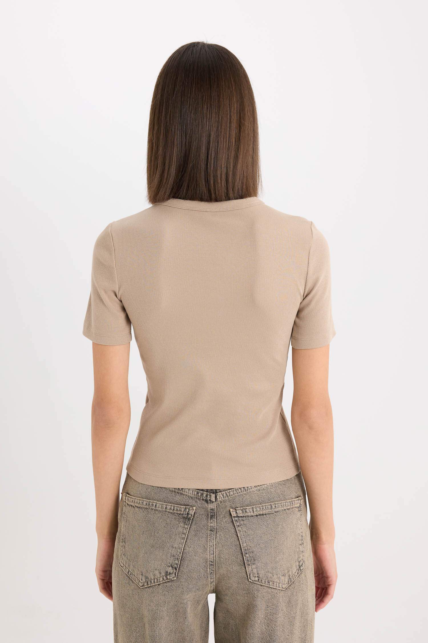 Slim Fit Crew Neck Slogan Camisole Short Sleeve T-Shirt