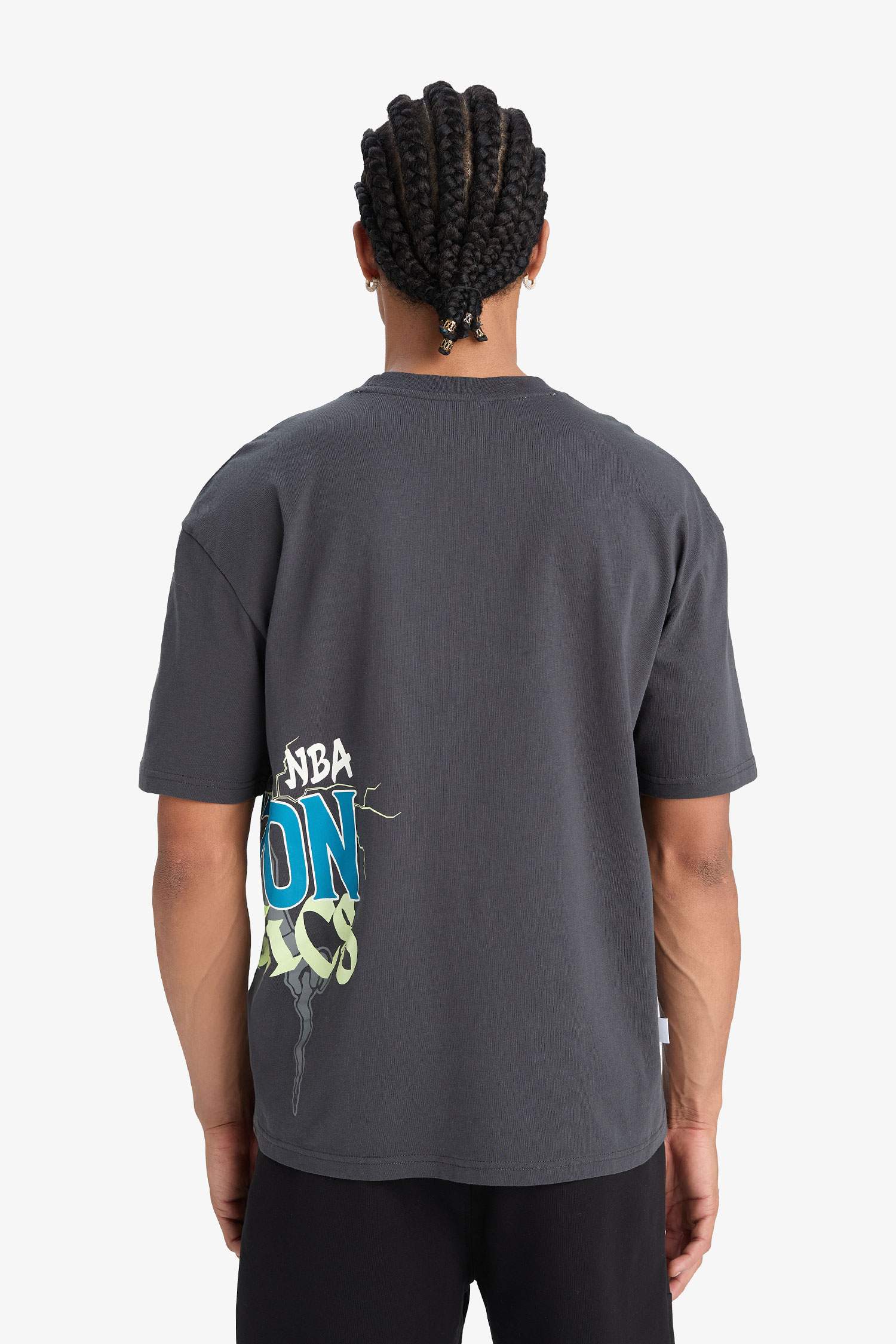 Футболка от DeFactoFit NBA Boston Celtics Oversize, с круглым вырезом и коротким рукавом